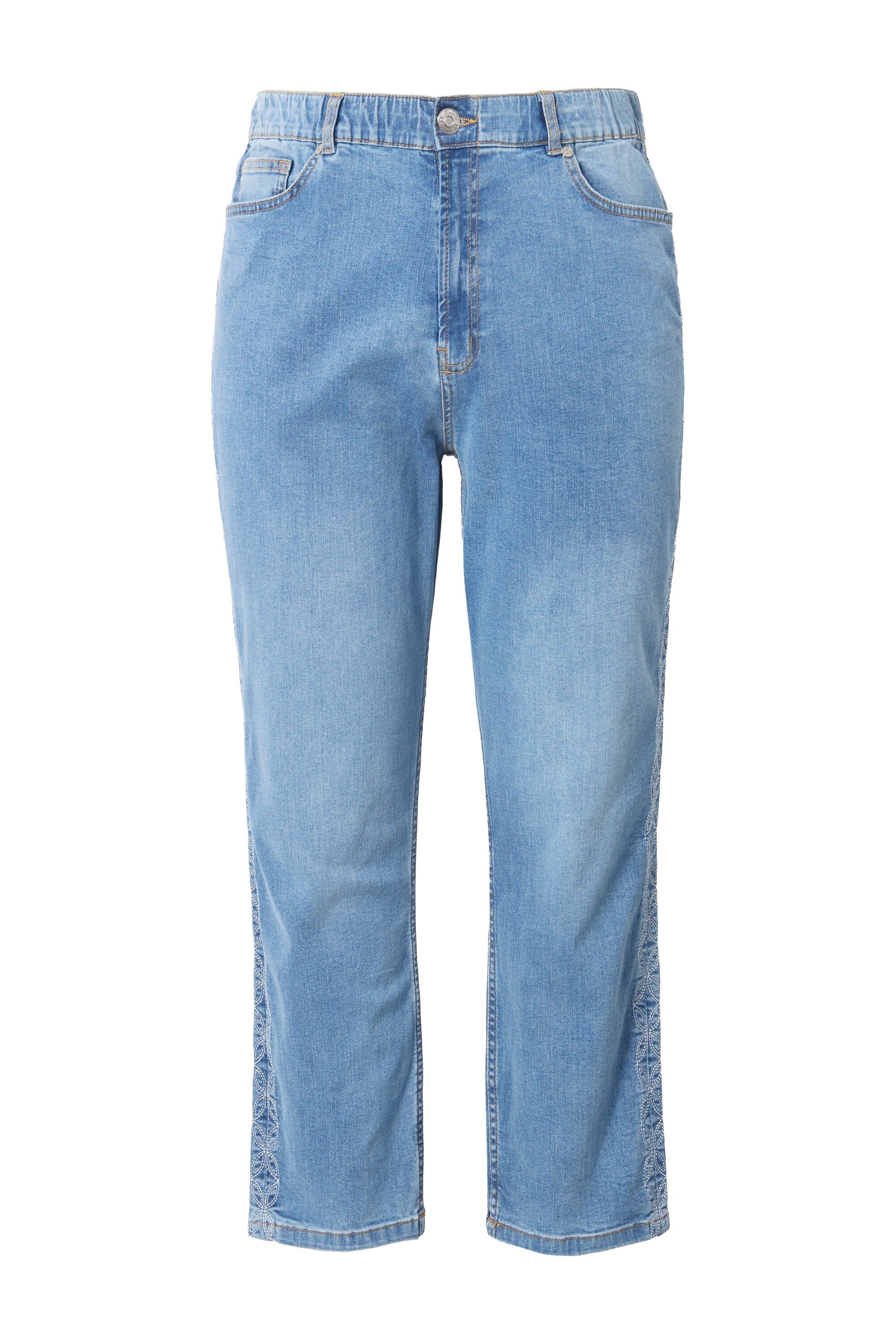 Studio Untold Regular-fit-Jeans Mom-Jeans seitliche Stickereiborte 5-Pocket günstig online kaufen