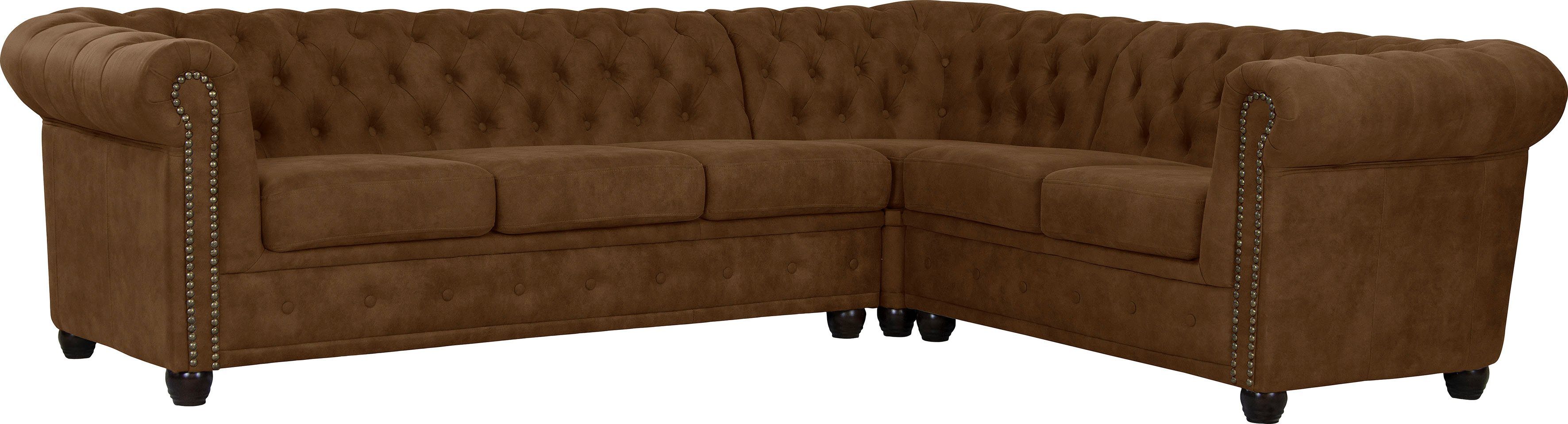 Home affaire Chesterfield-Sofa Rysum L-Form, Chesterfield-Optik, langer Schenkel links oder rechts