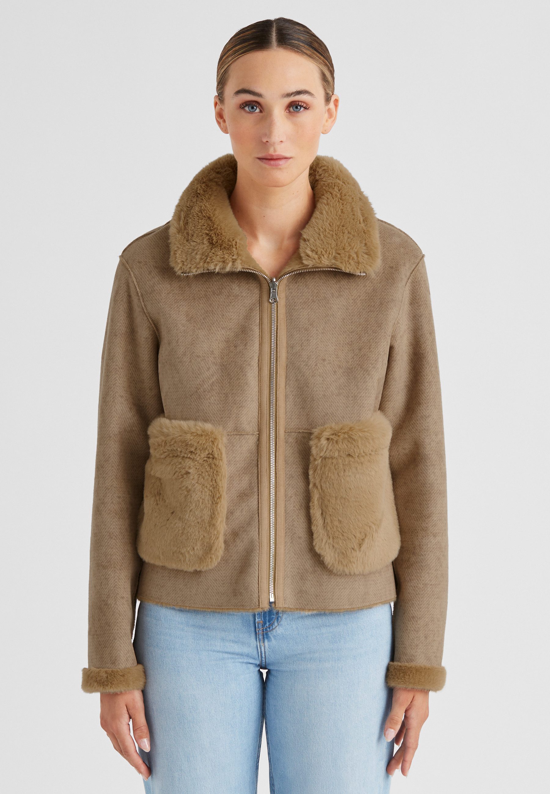 Milestone Wendejacke MSMinu Damen Jacke beidseitig Übergangsjacke Metallreißverschluss