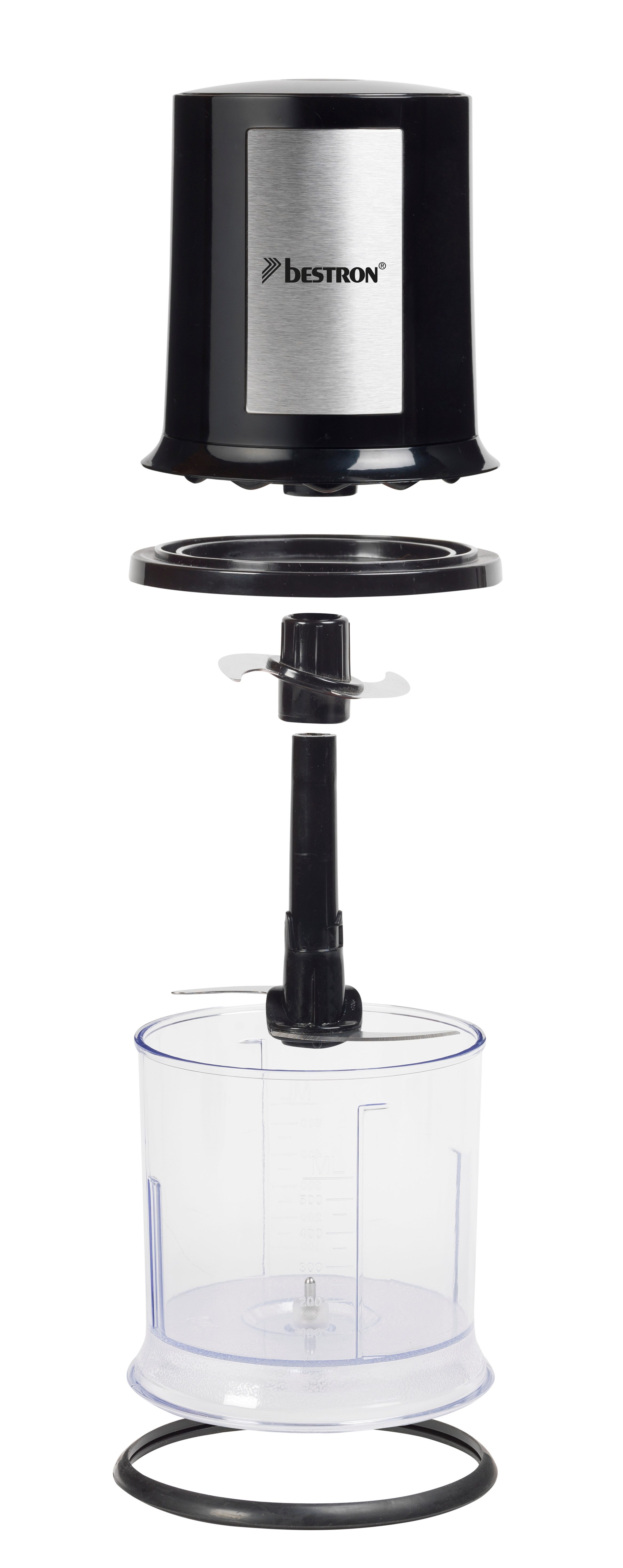 bestron Zerkleinerer AKC200, 400 W, 500 ml – Hacken, Mixen & Pürieren, 15 Sek.