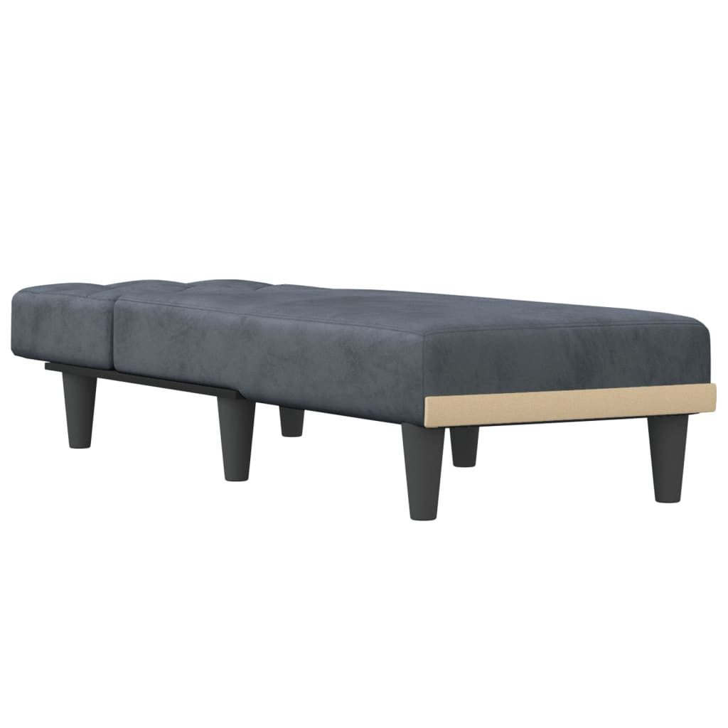 vidaXL Chaiselongue, Liegesofa Dunkelgrau Samt