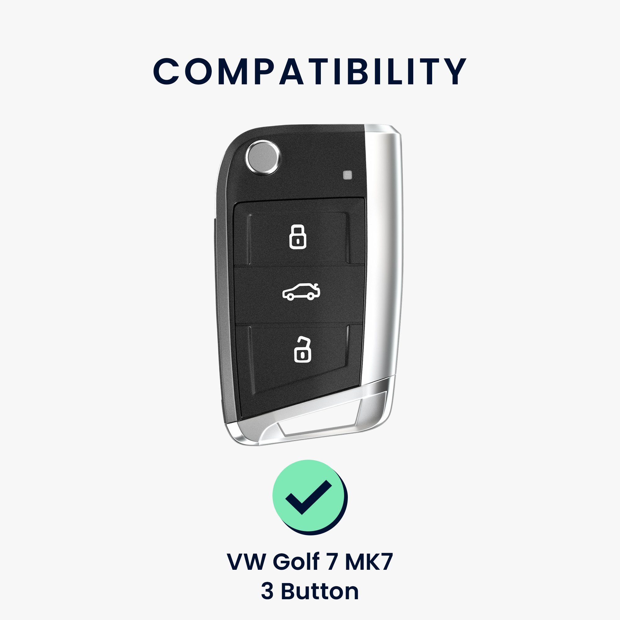 7 MK7, Golf Schlüsseltasche Grün Schlüsselhülle für kwmobile Autoschlüssel TPU Hülle VW