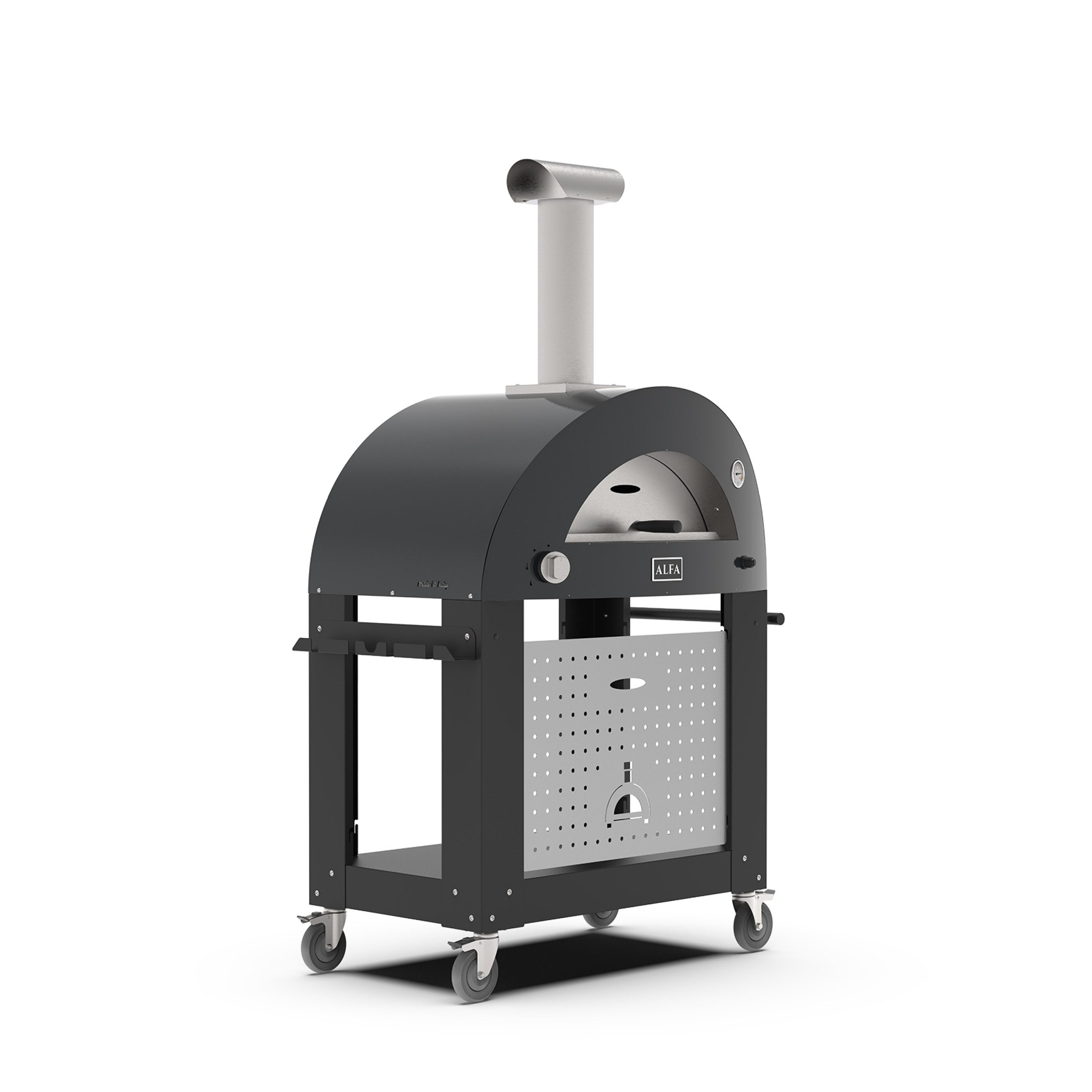 Alfa Forni Pizzaofen Alfa Forni Unterbau 4 Pizze für CLASSICO Pizzaofen Schwarz BF-4P-NEGO