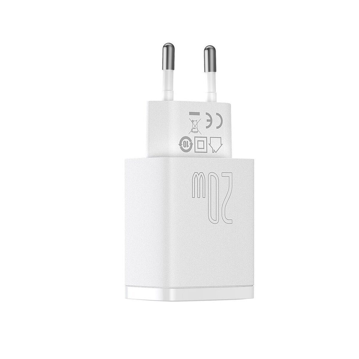 Baseus Baseus Schnellladegerät 1xUSB 1xType-C 20W 3A Quick Charge 3.0 weiß Smartphone-Ladegerät