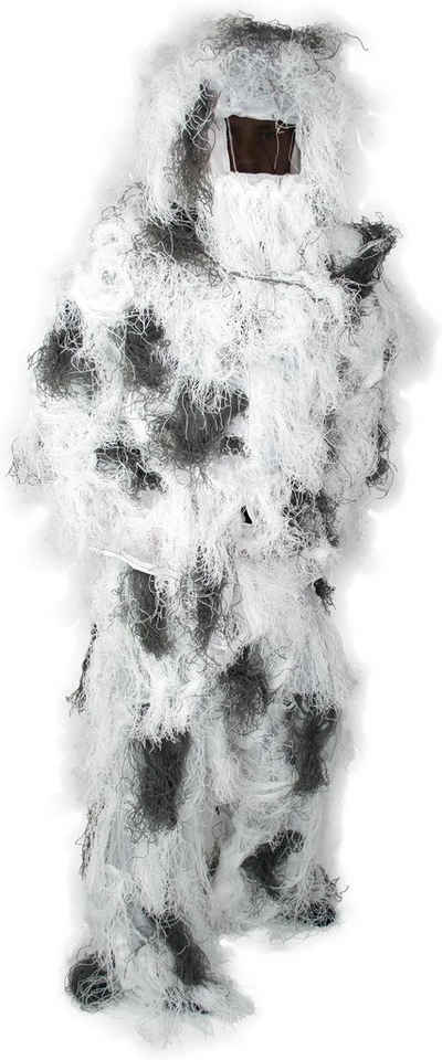 normani Monster-Kostüm »Tarnanzug 4-teilig Ghillie Suit«, Scharfschützen-Tarnung Paintball-Outfit bestehend aus Jacke, Hose, Gewehr- und Kopfbedeckung inkl Tragetasche