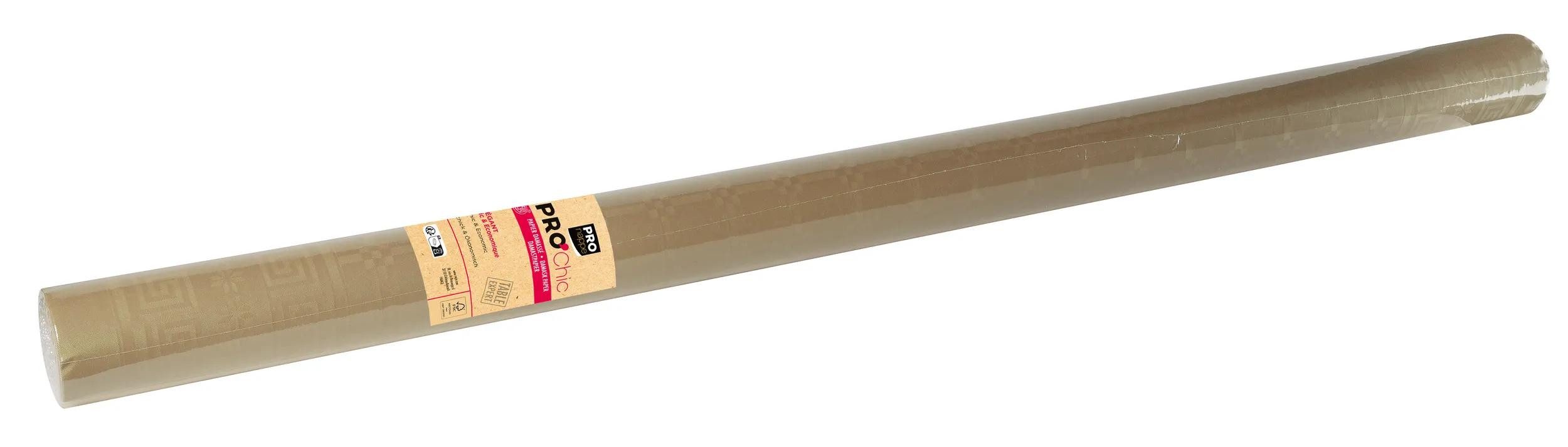 PROnappe Tischband 6x Papiertischdecke auf Rolle 1,18x25m Schnurbraun R482568I, Nappes rouleaux papier damassé