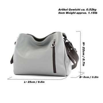 modamoda de Schultertasche T220, Echtleder Handmade in Italy