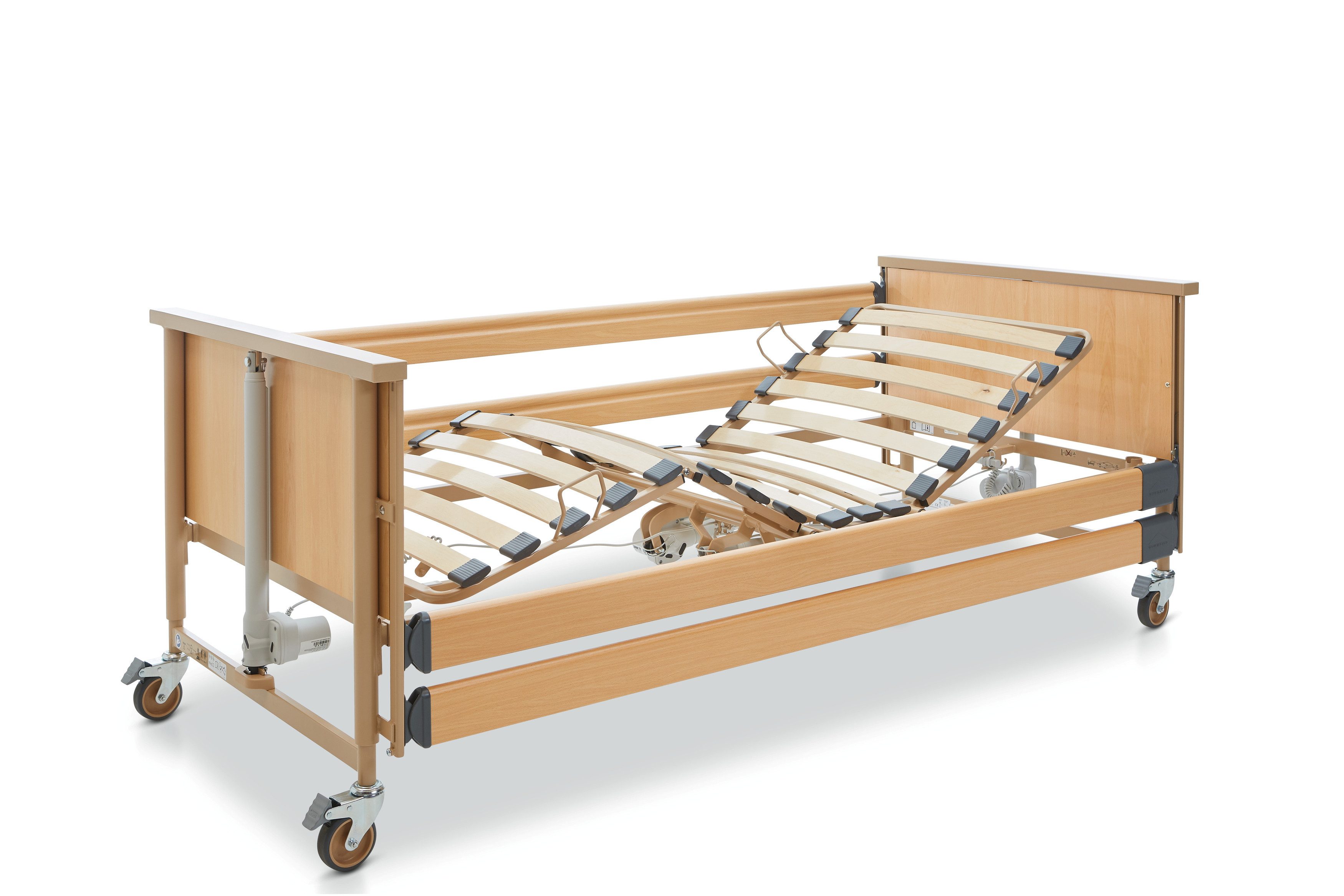 Burmeier Bett Pflegebett Dali Standard Seniorenbett (Aufrichter, Seitenschutz und Lattenrost inklusive, elektrisch verstellbar, Mit Fernbedienung, Komfort und m – Bild 2 von 3