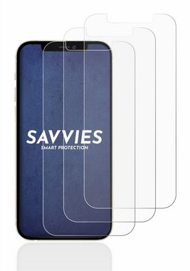 Savvies Schutzfolie für Apple iPhone 12, Displayschutzfolie, 6 Stück, Folie klar