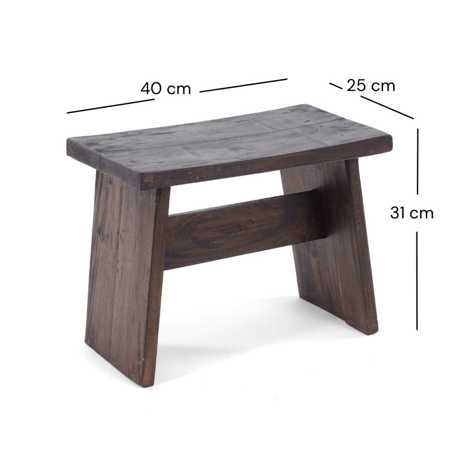 DESIGN DELIGHTS Hocker SITZBÄNKCHEN "SCHEMEL 40", Altholz massiv, 31x40x25c günstig online kaufen