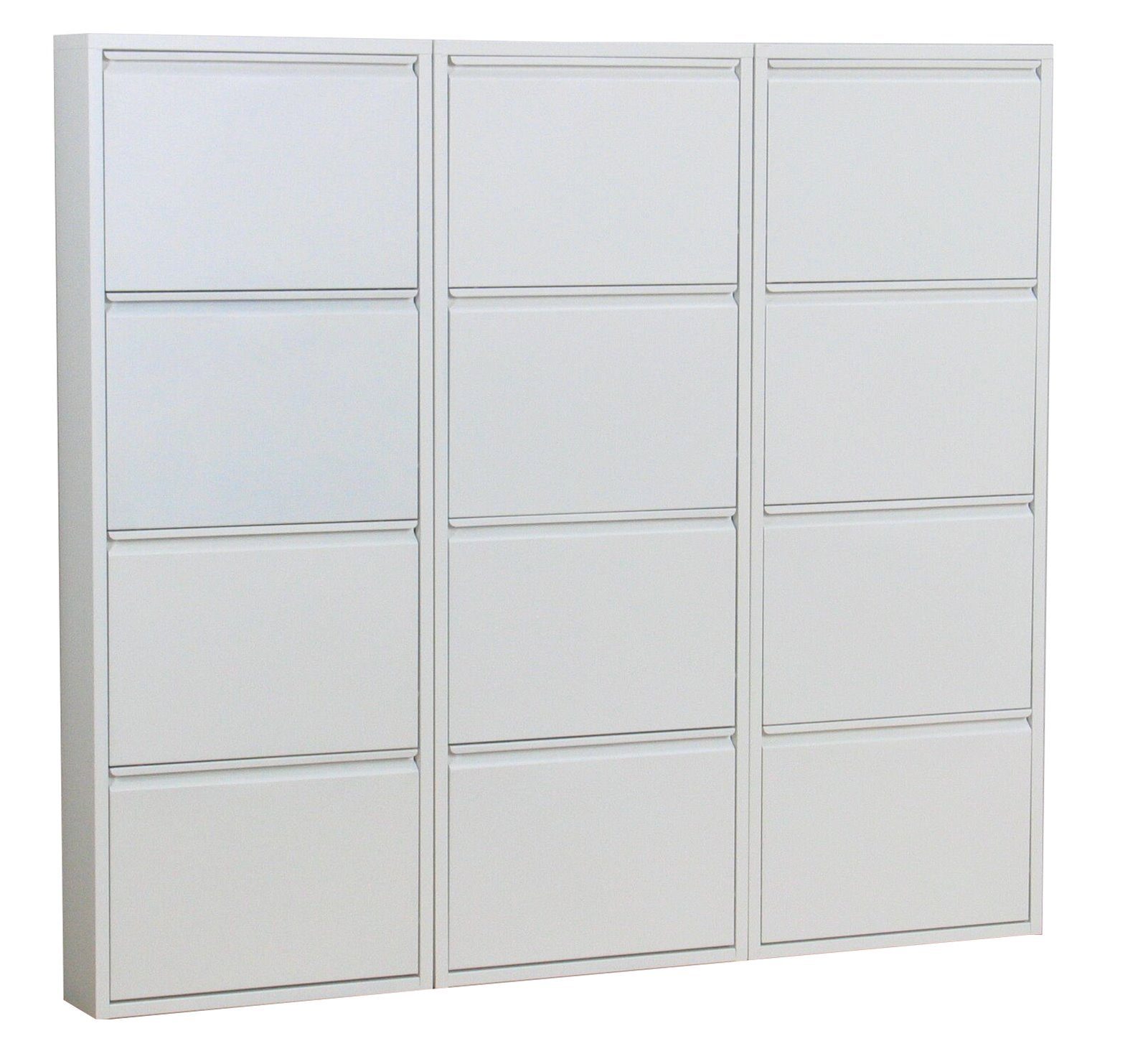 ebuy24 Schuhschrank Pisa Schuhschrank mit 12 Klappen/ Türen in Metall