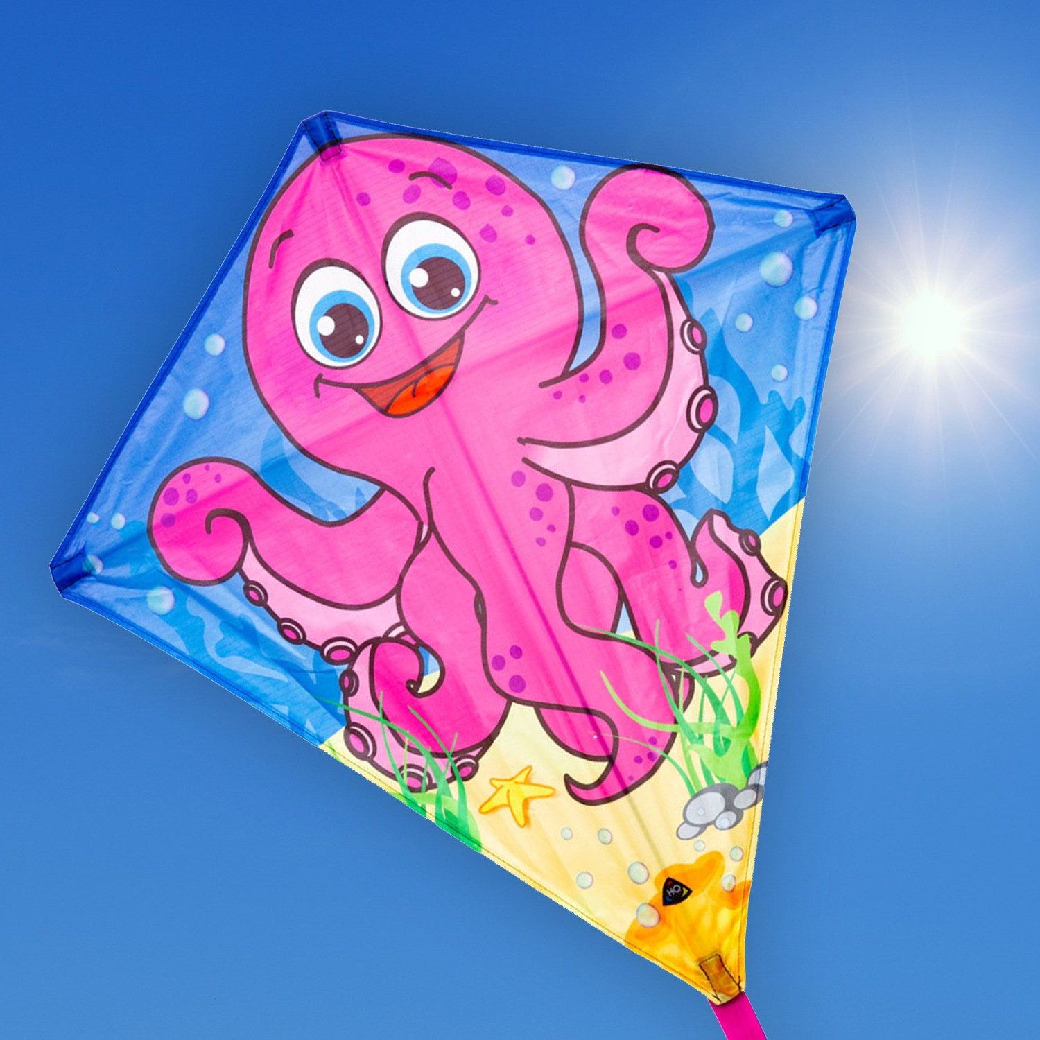 HQ Flug-Drache Kinderdrachen Einleiner Drachen HQ Eddy Octopus, einfacher Aufbau