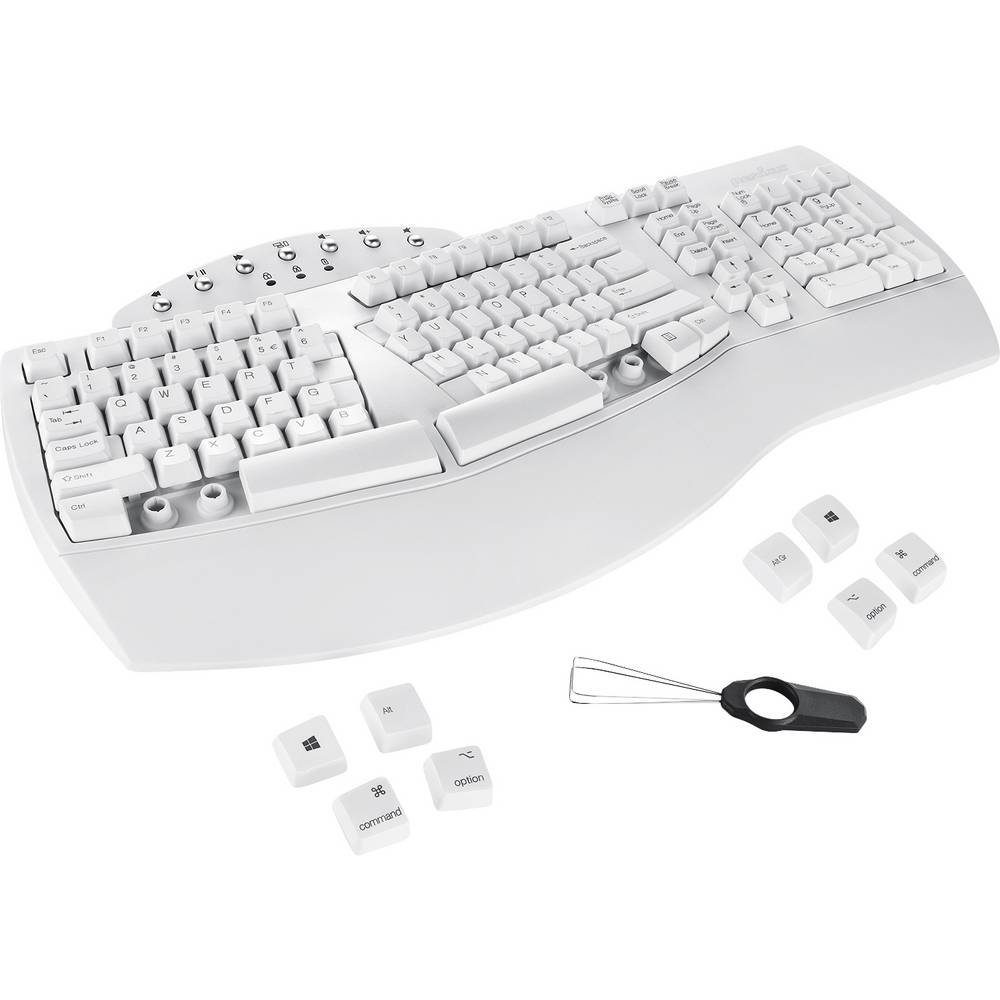 Perixx Bluetooth®-Tastatur 11620 Tastatur (Ergonomisch, Handballenauflage, Multimediatasten)