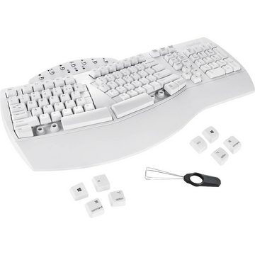 Perixx Bluetooth®-Tastatur Tastatur (Ergonomisch, Handballenauflage, Multimediatasten)