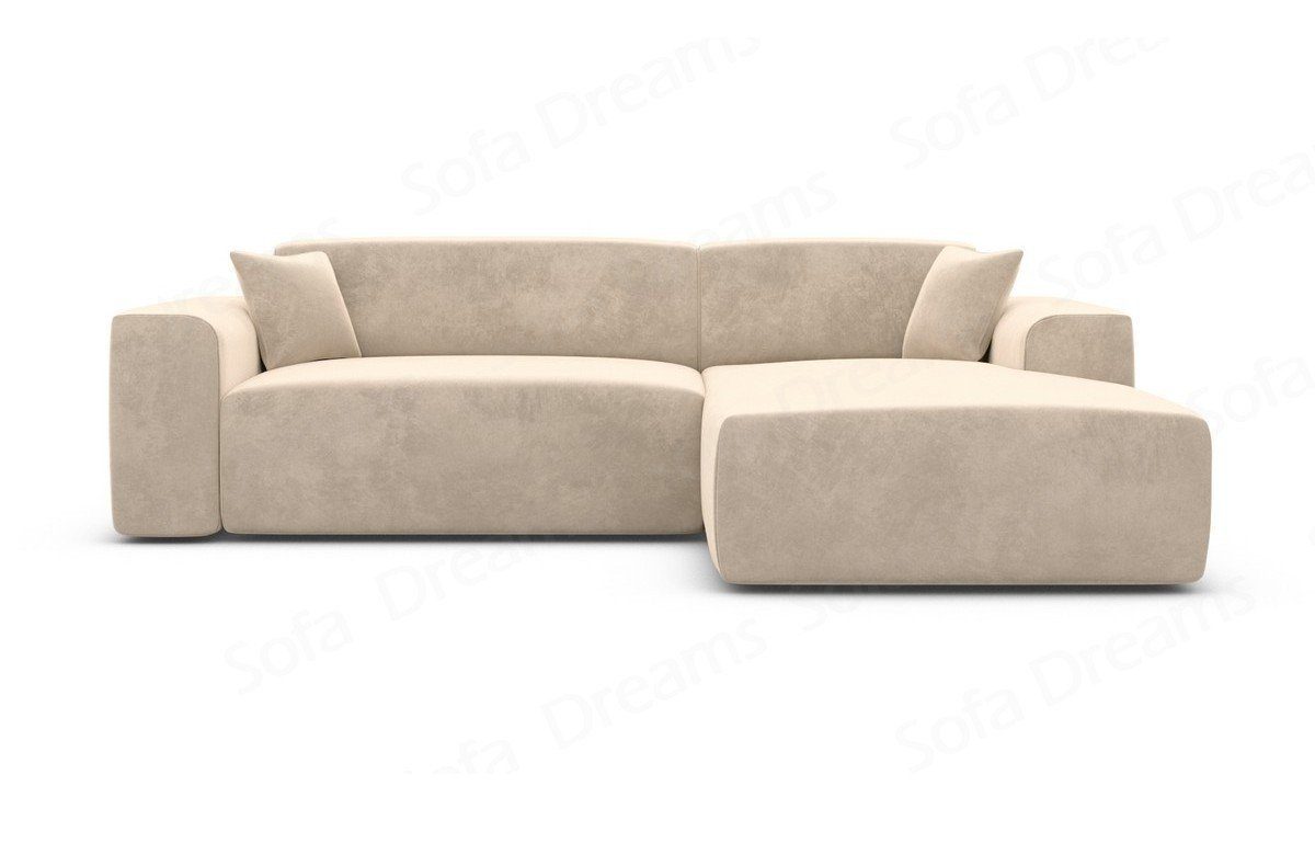 Stoff Ecksofa Sofa Modern Loungesofa, Design Form frei kurz Stoffsofa, Dreams beige02 wählbar Mallorca Sofa L Samt Ausrichtung