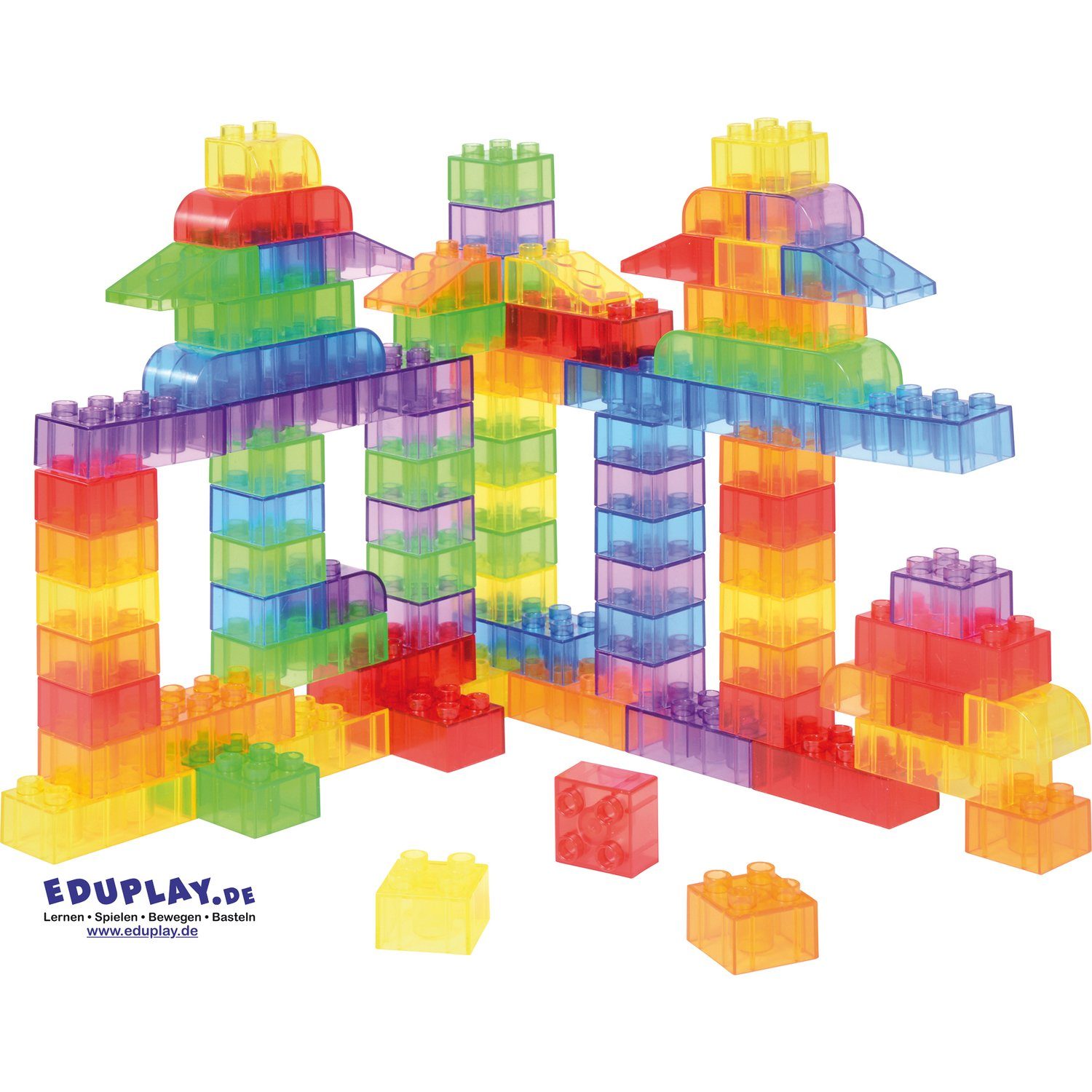 EDUPLAY Lernspielzeug Transparente Bausteine, Kunststoff günstig online kaufen
