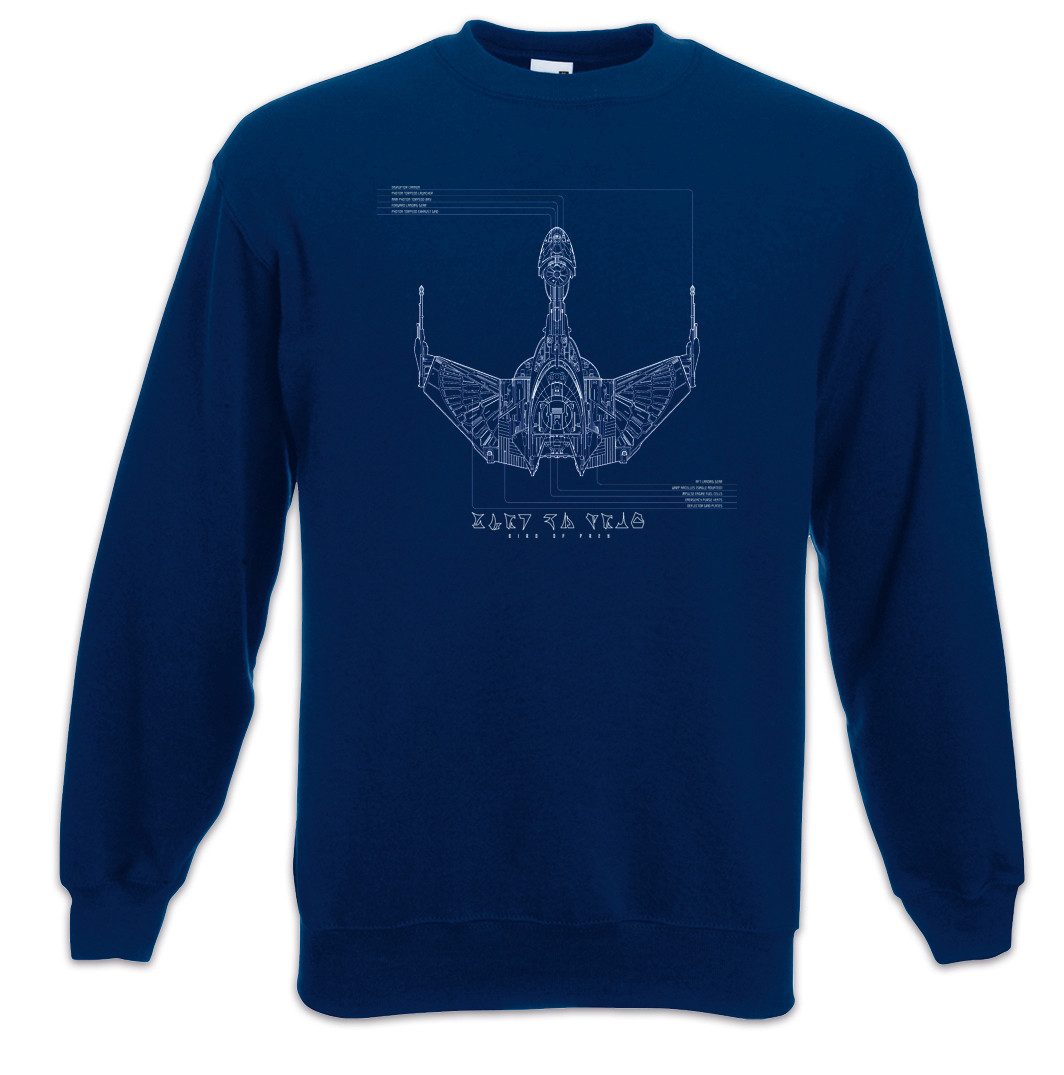 Sweatshirt Prey Bluebrint Sweatshirt Raumschiff Star Spaceship Sci-Fi Bauplan