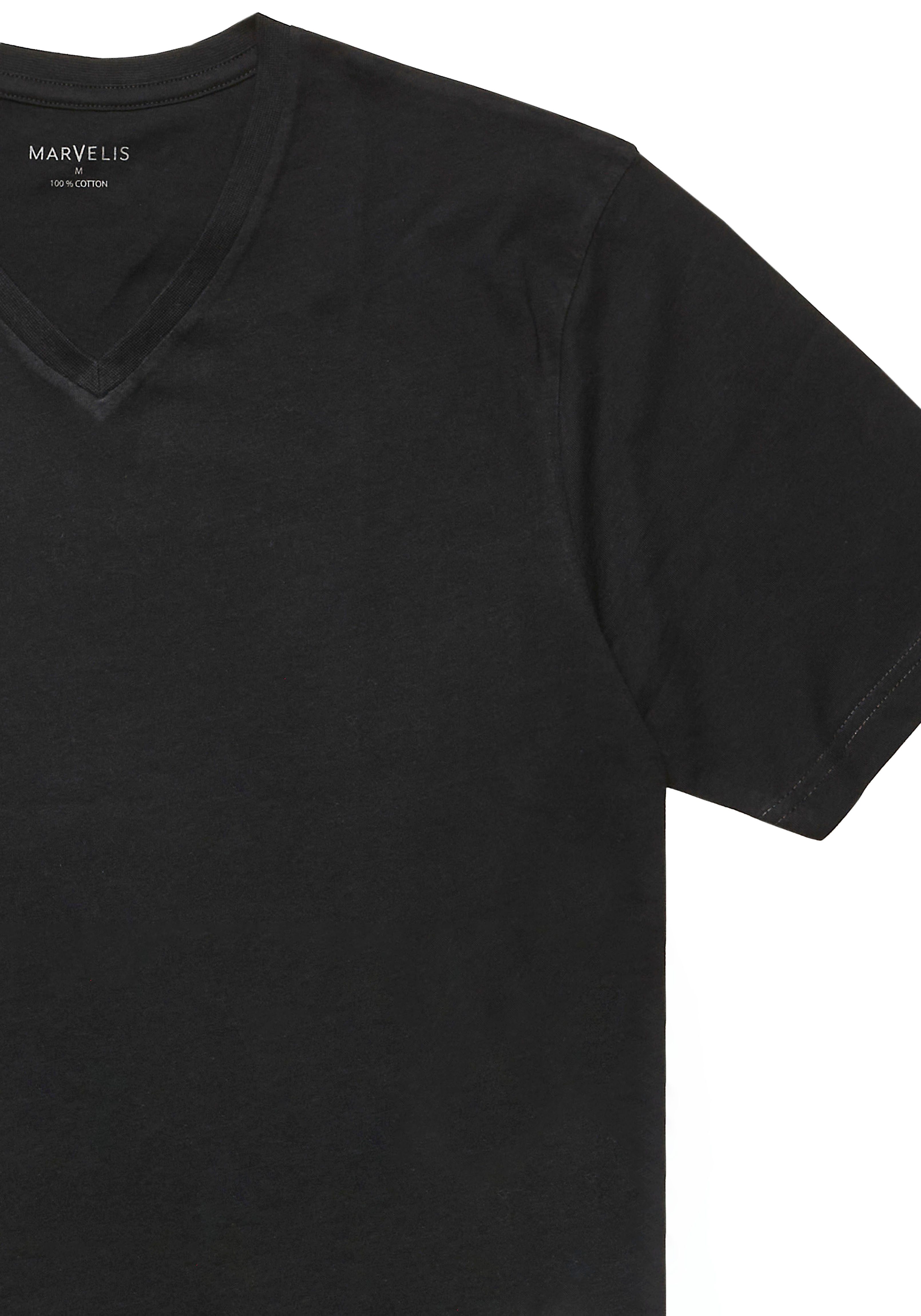 MARVELIS V-Shirt (2-tlg) V-Ausschnitt, Doppelpack, regular fit, Basic, Unte günstig online kaufen