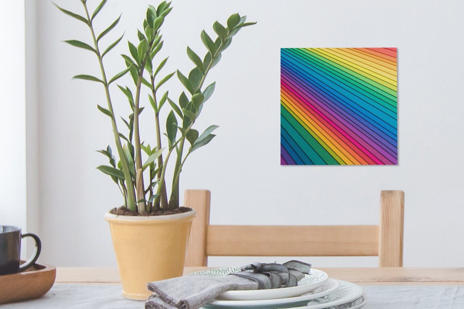 OneMillionCanvasses® Leinwandbild St), Leinwand für Schlafzimmer Wohnzimmer (1 Regenbogenfarbenes Papier, Bilder