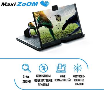 MAVURA MaxiZoOM Handy 3D Bildschirm Lupe Smartphone Smartphone-Halterung, (Vergrößerungslupe Projektor Bildschirmvergrößerung)
