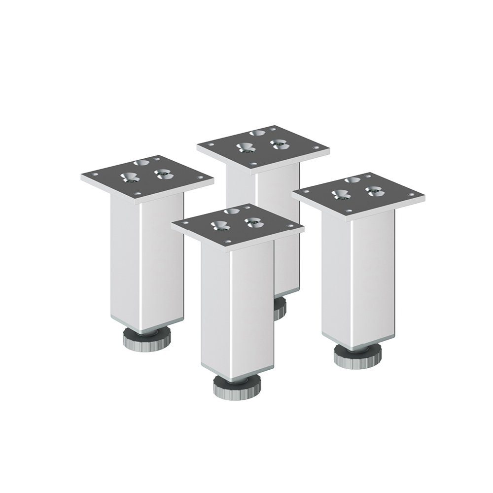sossai® Möbelfuß Höhenverstellbare Aluminium Möbelfüße, (4-St)