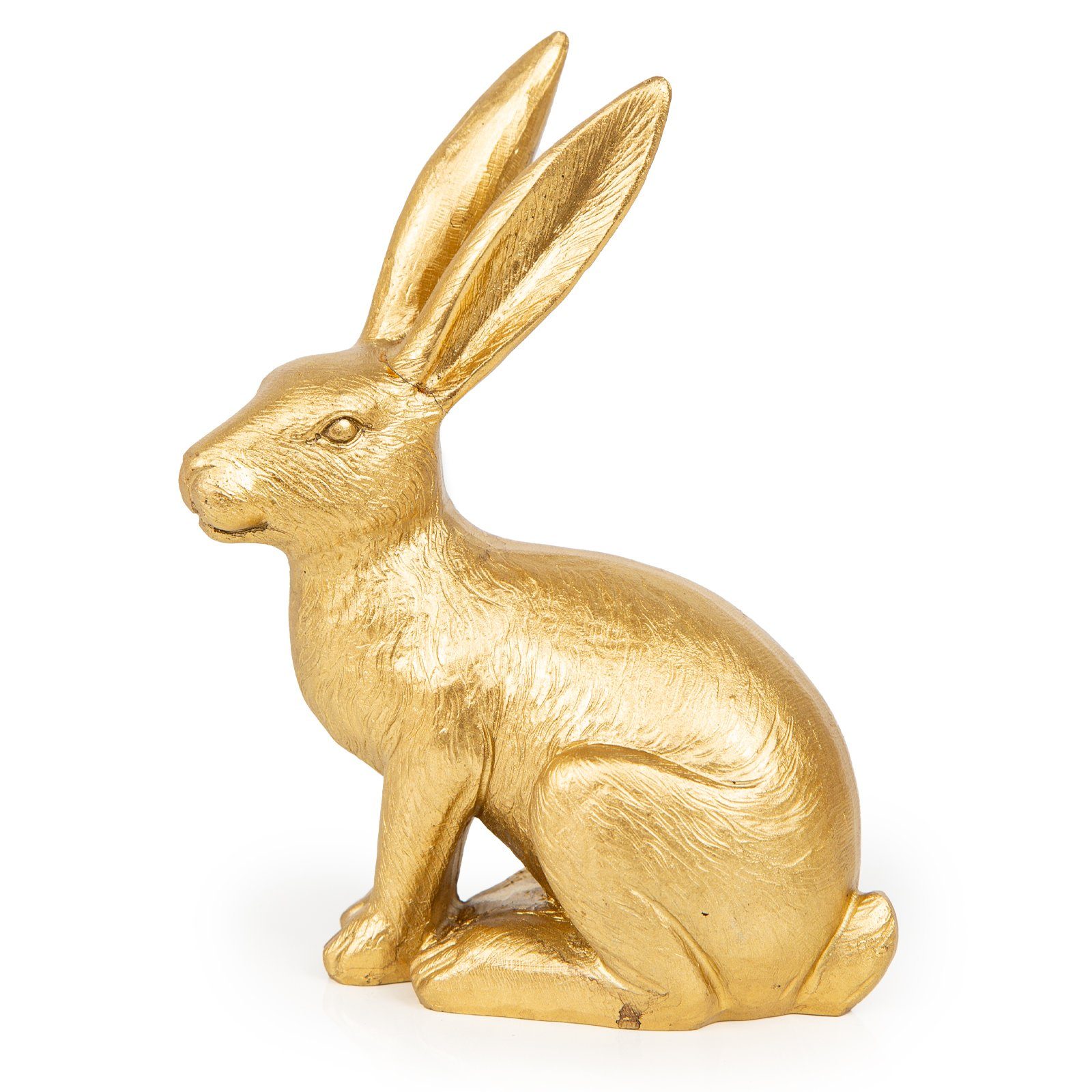 Logbuch-Verlag Osterfigur Osterhase Gold 22 cm Hasenfigur aus Kunststein (1 St), Dekofigur goldfarben