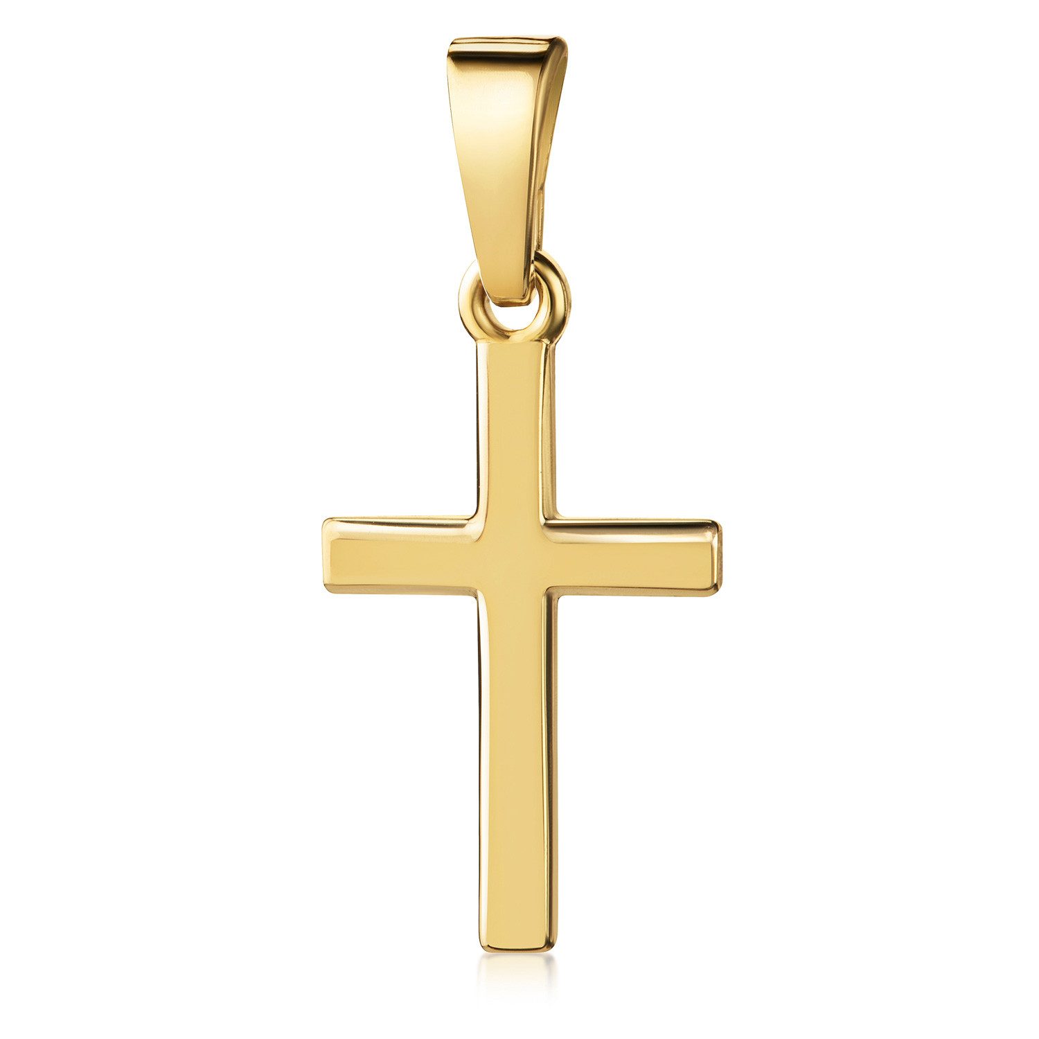 Kettenanhänger 925er Silber vergoldet Kettenanhänger schlichtes Kreuz