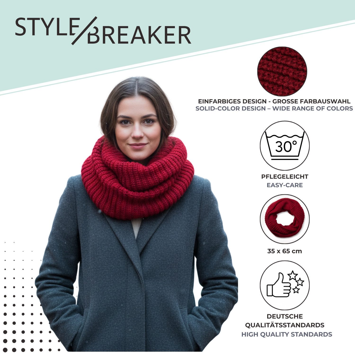 styleBREAKER Strickschal Unifarbener Feinstrick Loop, (1-St)