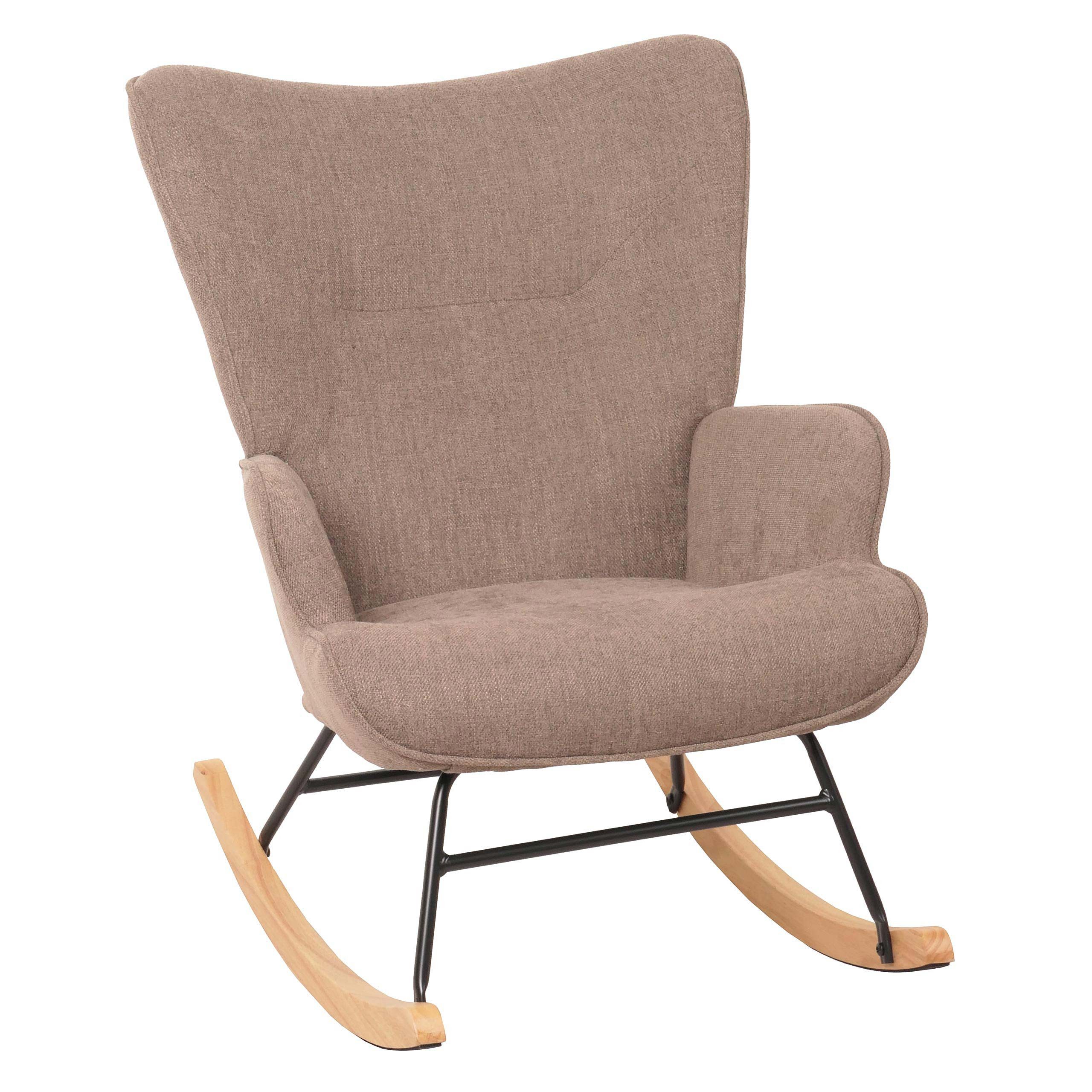 MCW Schaukelstuhl MCW-N14, Große Sitzfläche, Dekorative Ziernaht