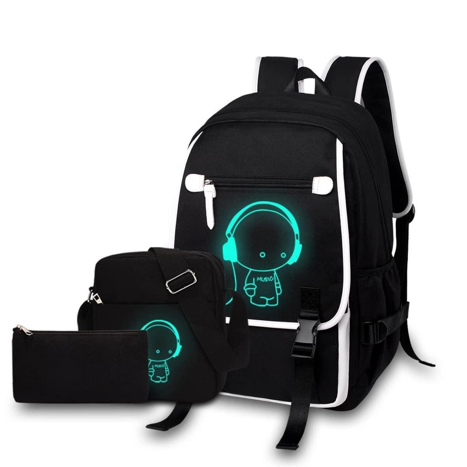 LuxusKollektion Schulrucksack Schulrucksack Set 3-teilig Mädchen Jungen Reflektierend