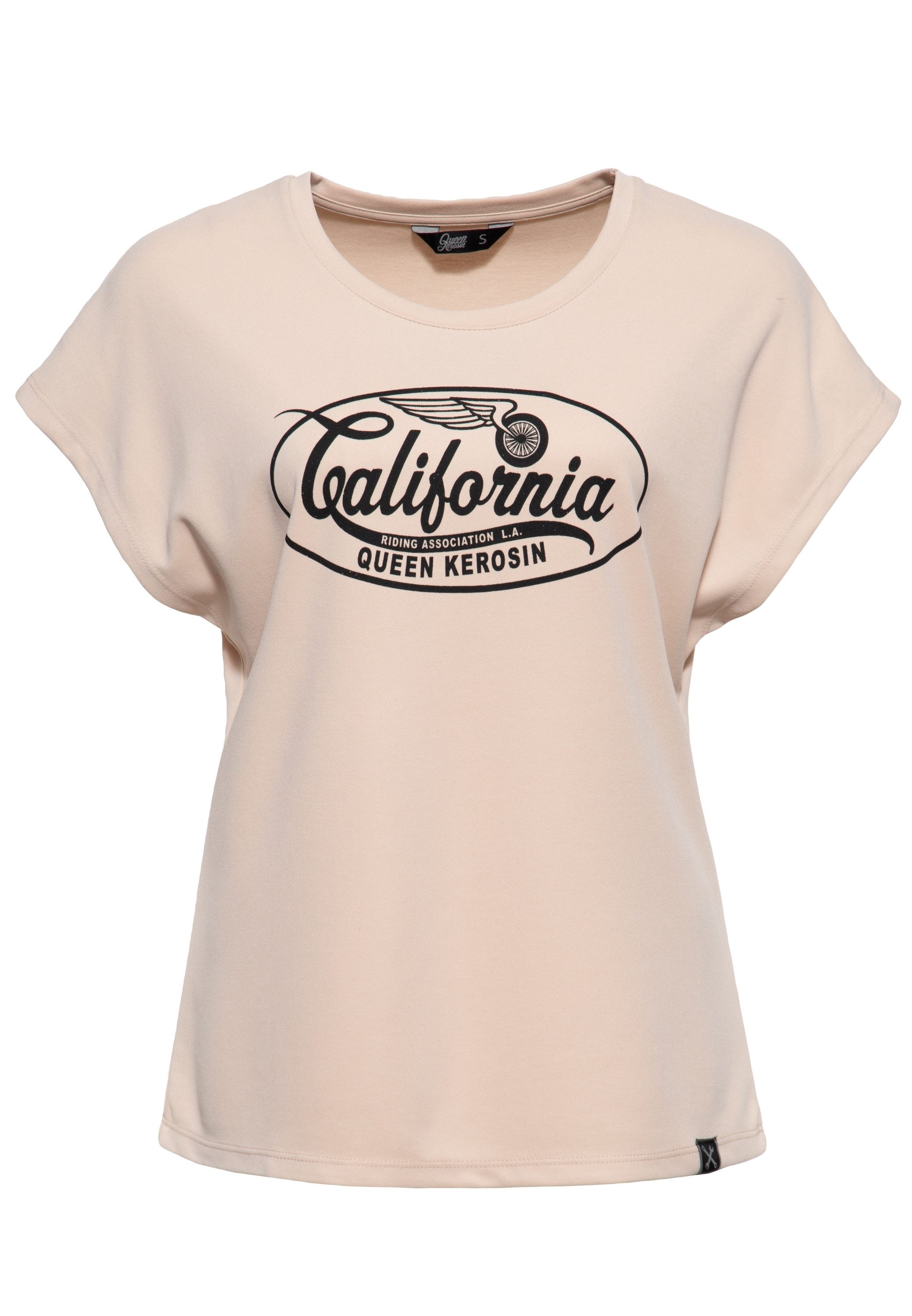 QueenKerosin Print-Shirt California (1-tlg) Wohlfühlfaktor mit Modal