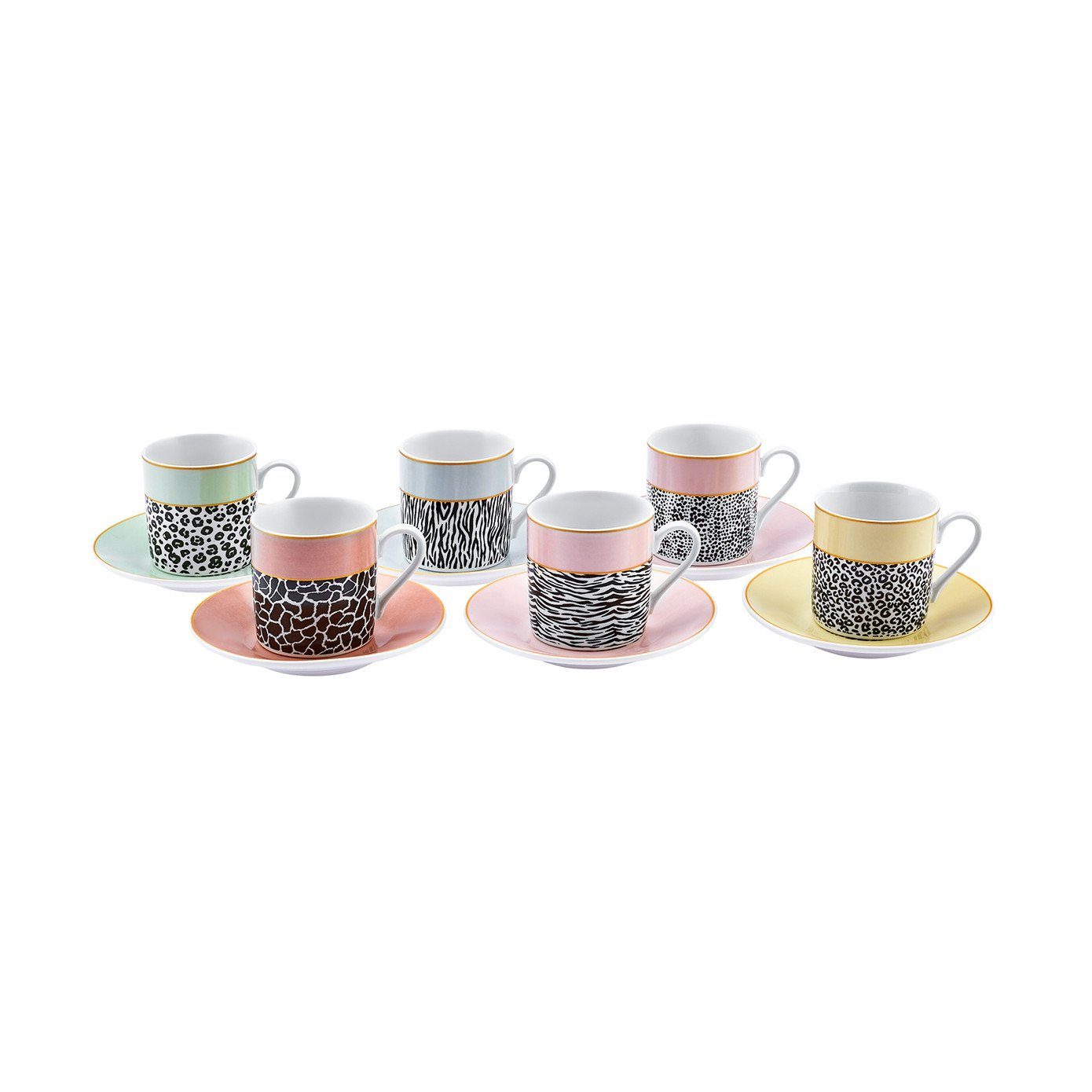 Karaca Samo Kaffeetassen-Set – 2 Tassen à 90 Ml Mit Acryl-Untertassen, Rosa