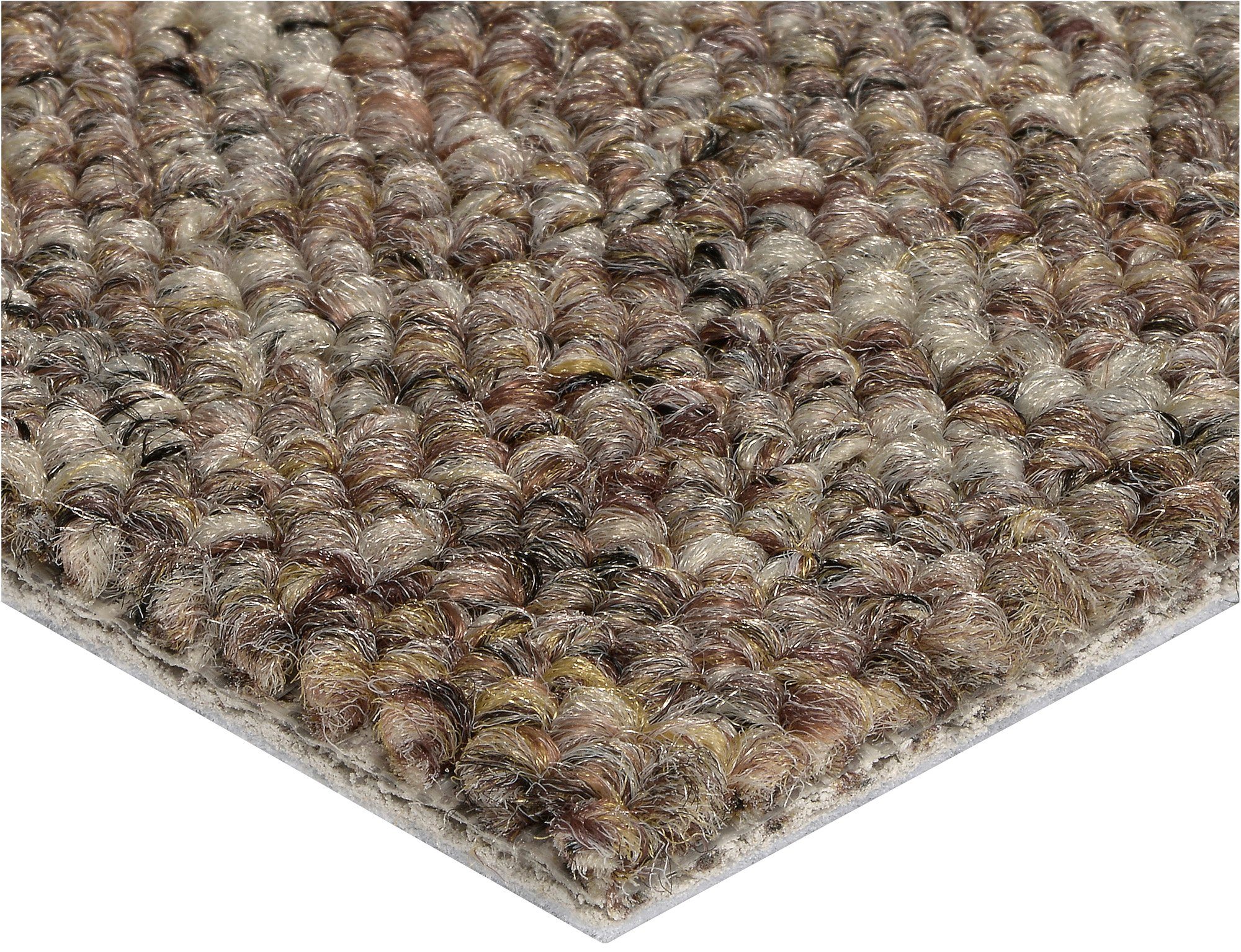 Teppichboden Schlingenteppich 7,5 cm Breite mm, Korfu, beige Höhe: braun 200/300/400/500 Bodenmeister, Schlafzimmer, Wohnzimmer, Kinderzimmer, rechteckig