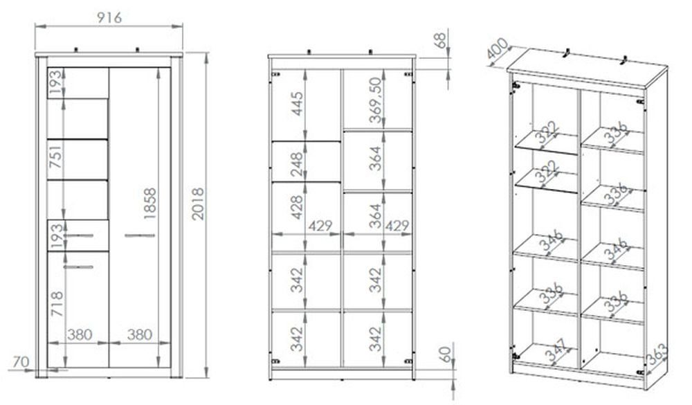 202 cm cm Luis / Feldmann-Wohnen / 92 B/T/H: 40 Vitrine cm