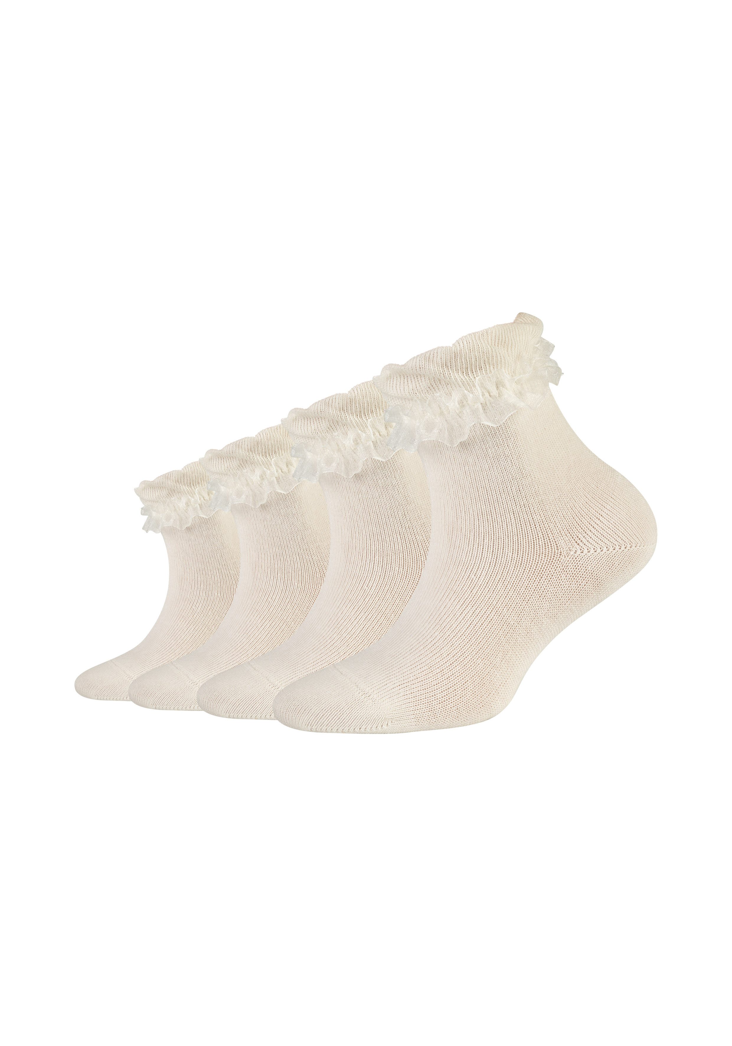 Camano Socken ca-soft (4-Paar) mit romantischem Rüschendesign