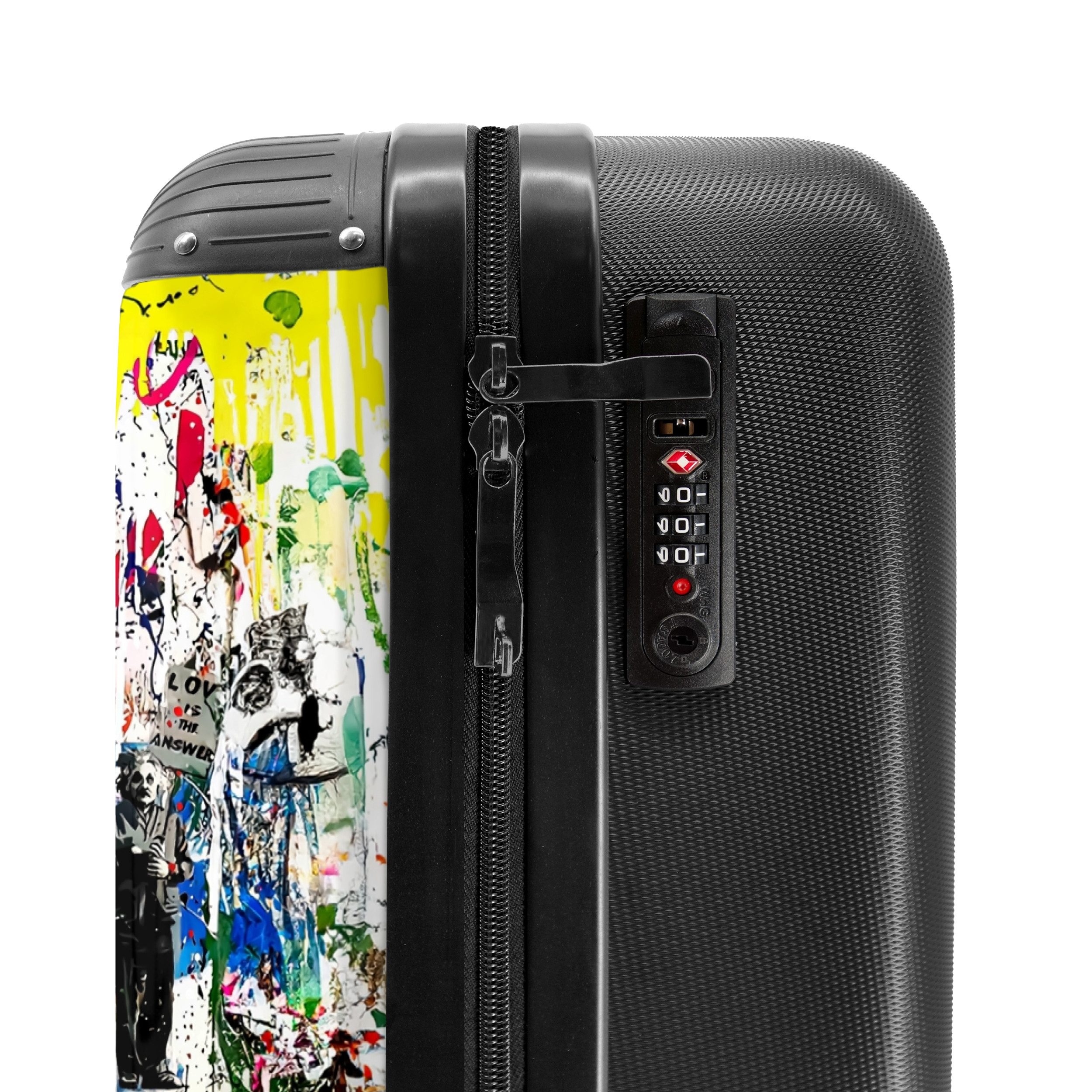 NoBoringSuitcases.com© Hartschalen-Trolley Bekannte Kunstwerke als bunte Graffiti-Kunst 55x35x20cm, Reisetasche mit Rollen, Koffer Handgepäck Flugzeug – Bild 5 von 5