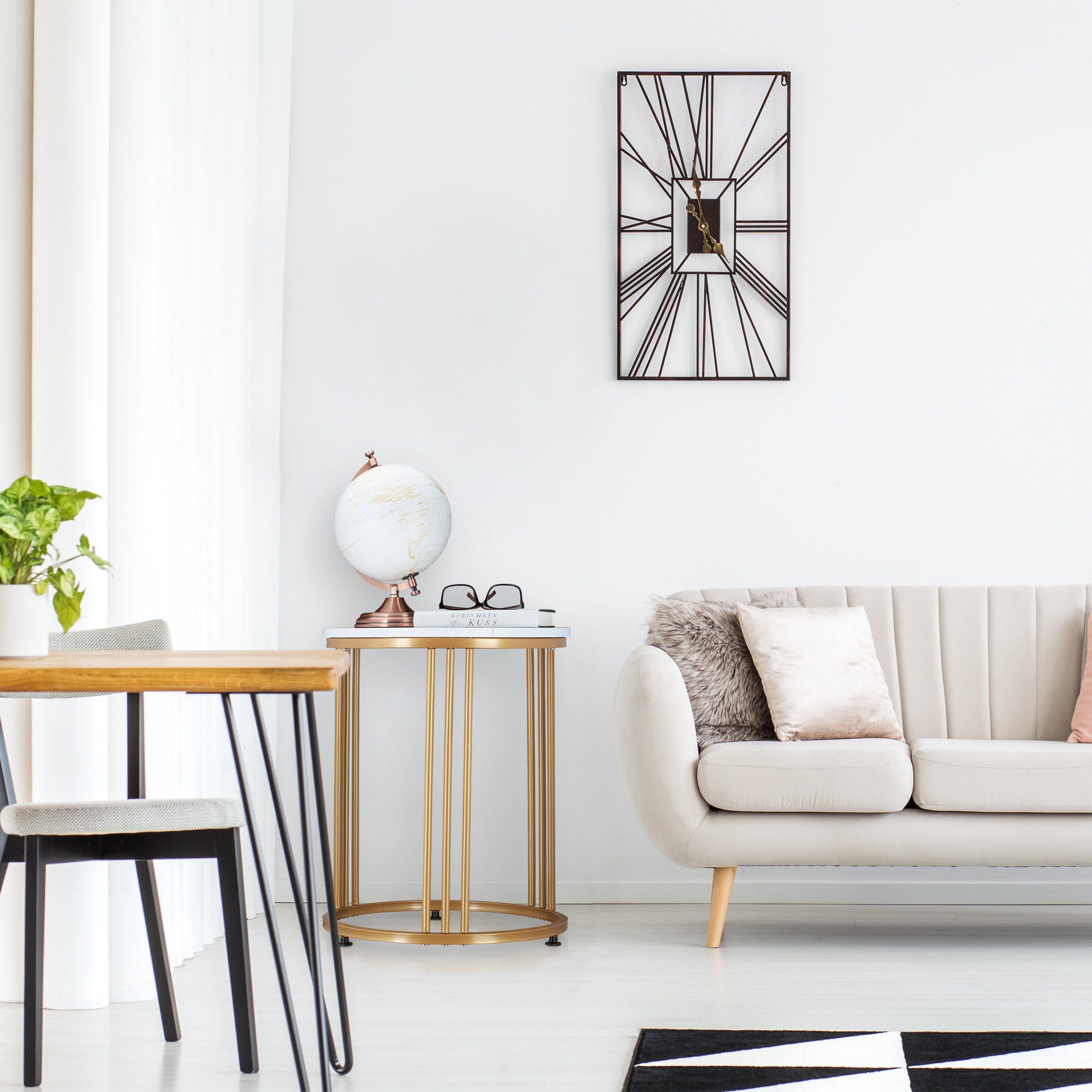 relaxdays Beistelltisch MARMO, Weiß günstig online kaufen