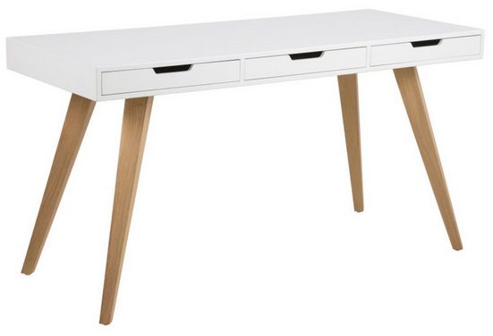 ebuy24 Schreibtisch »Ester Schreibtisch mit 3 Schubladen in weiß mit ma