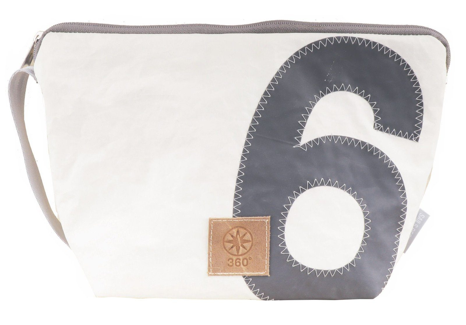 Kulturbeutel Kulturtasche Kulturbeutel Brise, weiss grau, recyceltes Segeltuch