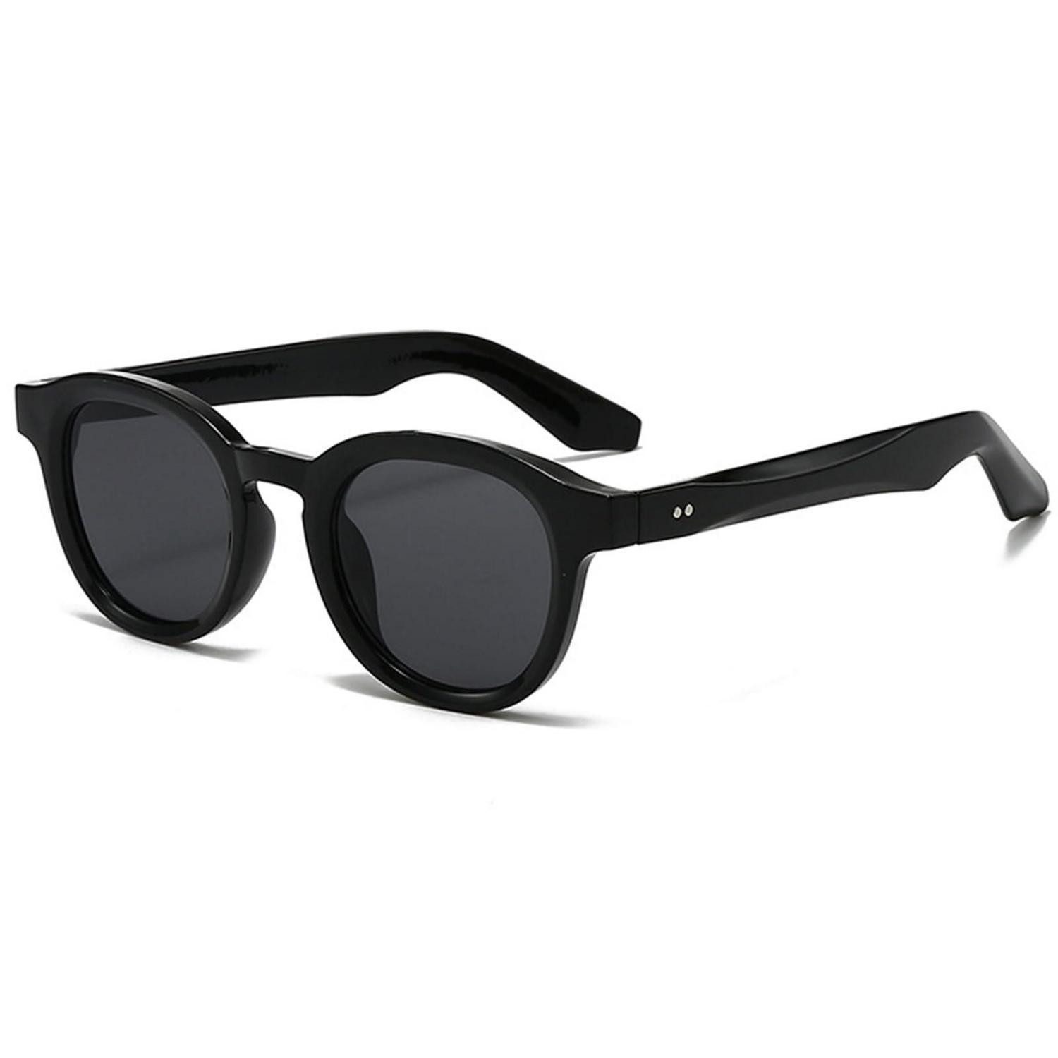 LuxusKollektion Retrosonnenbrille Sonnenbrille Rund Retro Damen Herren 70er Schwarz Grau 52 Millimeter