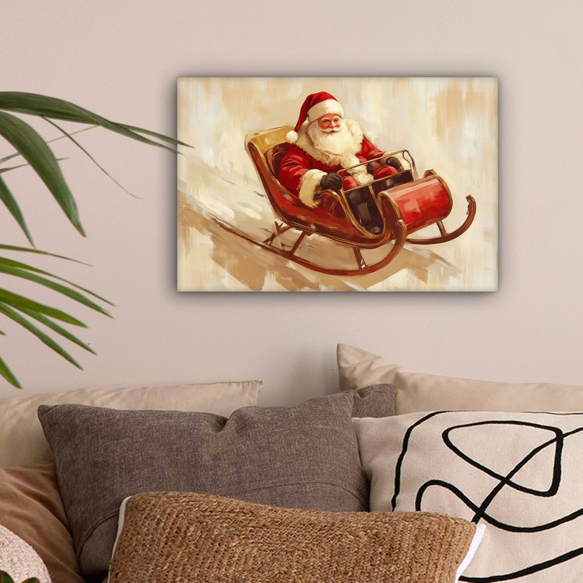 OneMillionCanvasses® Leinwandbild Weihnachten - Schlitten - günstig online kaufen