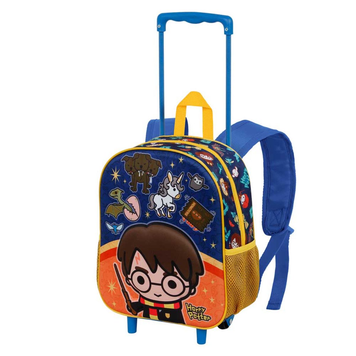 Harry Potter Rucksack Wappen Kinder Trolley 3D Orange Rollen Schule Reise