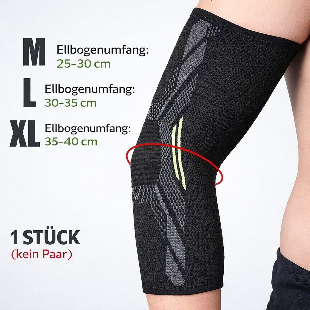 COOL-i ® Ellenbogenbandage Ellenbogenbandage Kompression,Elastische Sport-Armbandage, für Sport, Fitness, Tennis, Golf & Alltag, 1 Stk