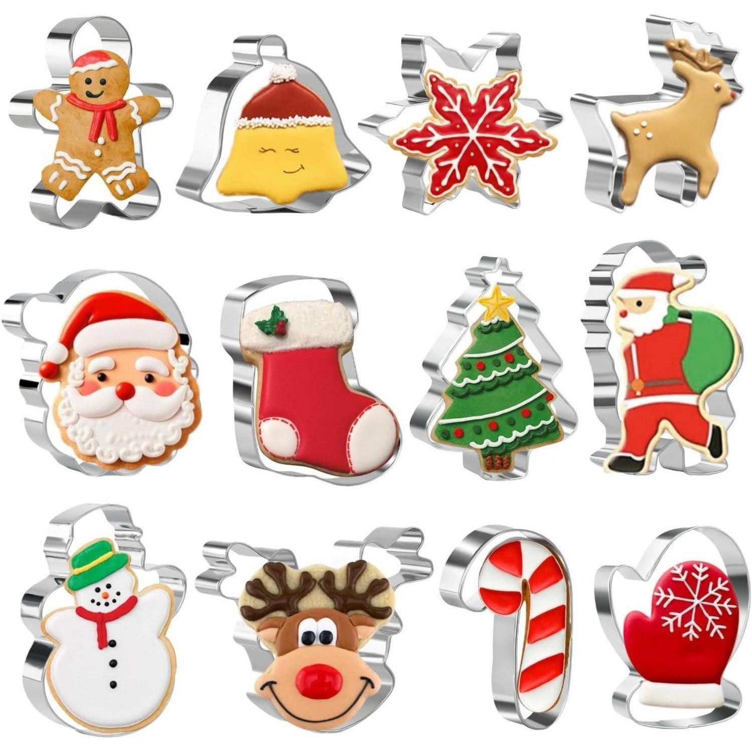 LuxusKollektion Ausstechform Weihnachts Ausstecher Set 12 Stück Edelstahl Lebkuchenmann