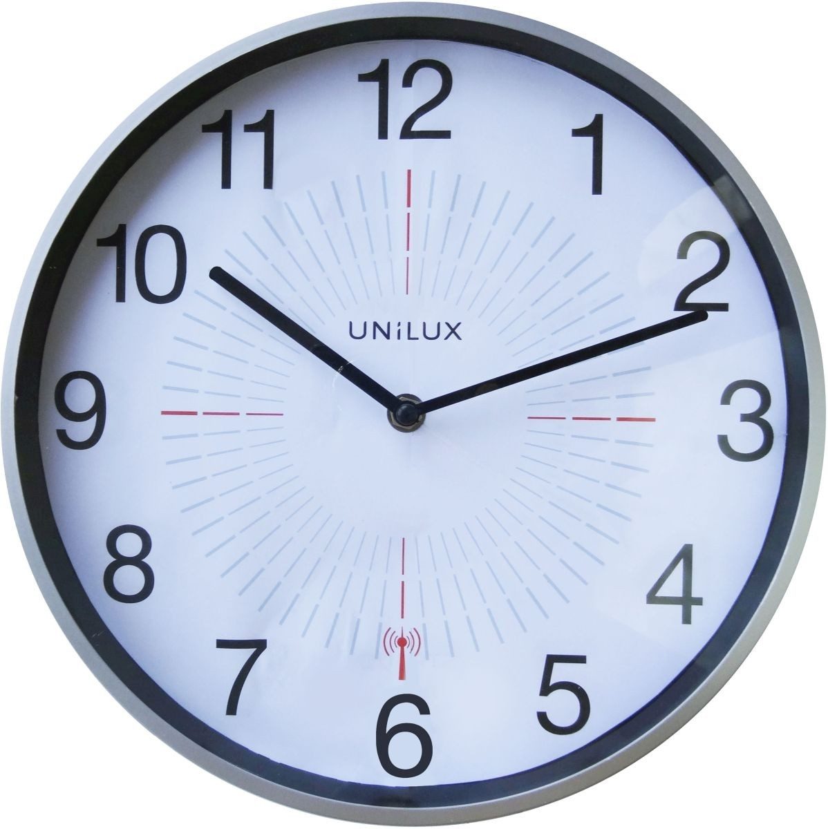 unilux Uhr Wanduhr Outdoor Kunststoff 35,5 cm metallgrau