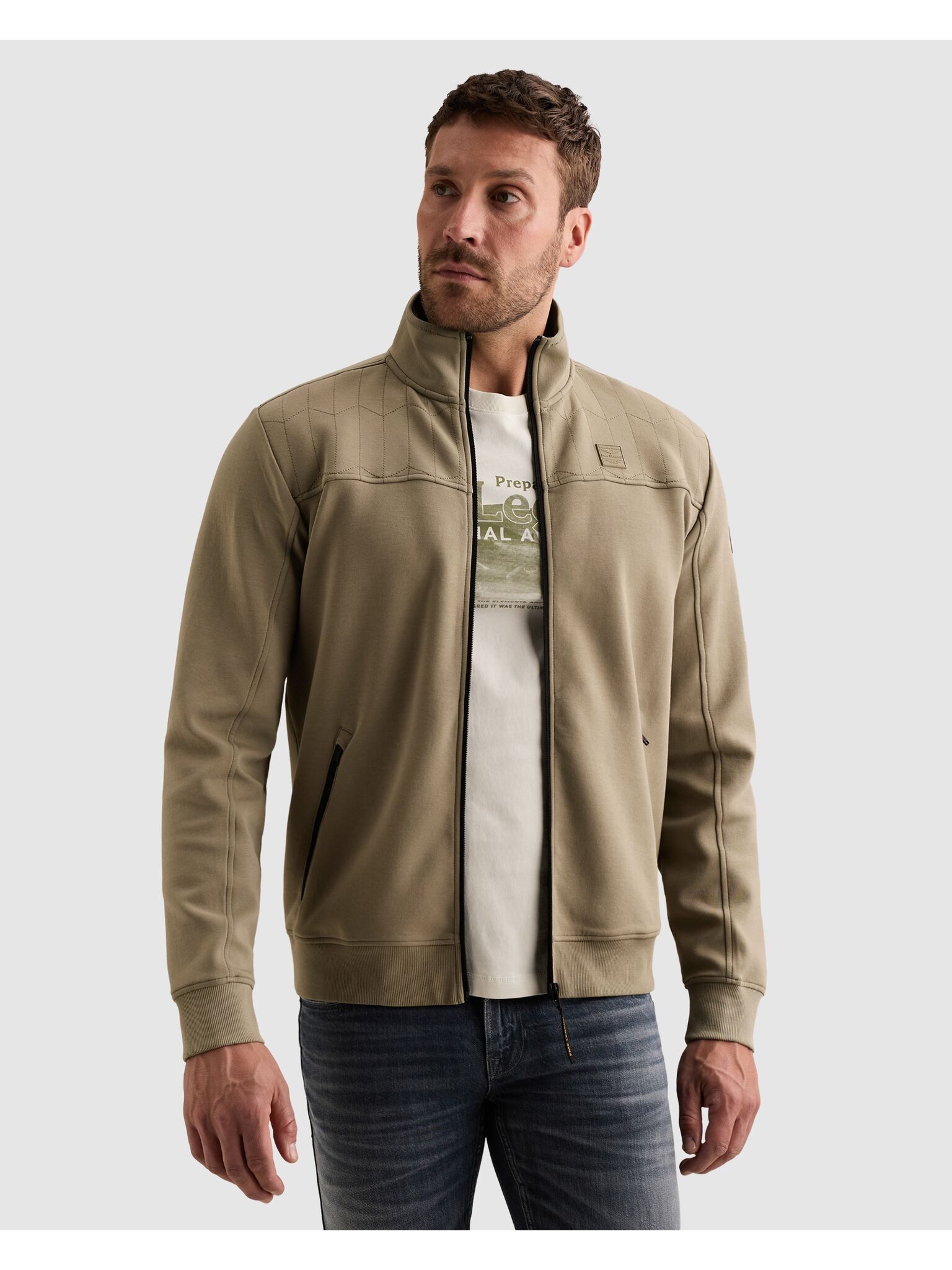 PME LEGEND Sweatjacke Seitliche Reißverschlusstaschen, vordere Passe mit dezenten Ziernähten