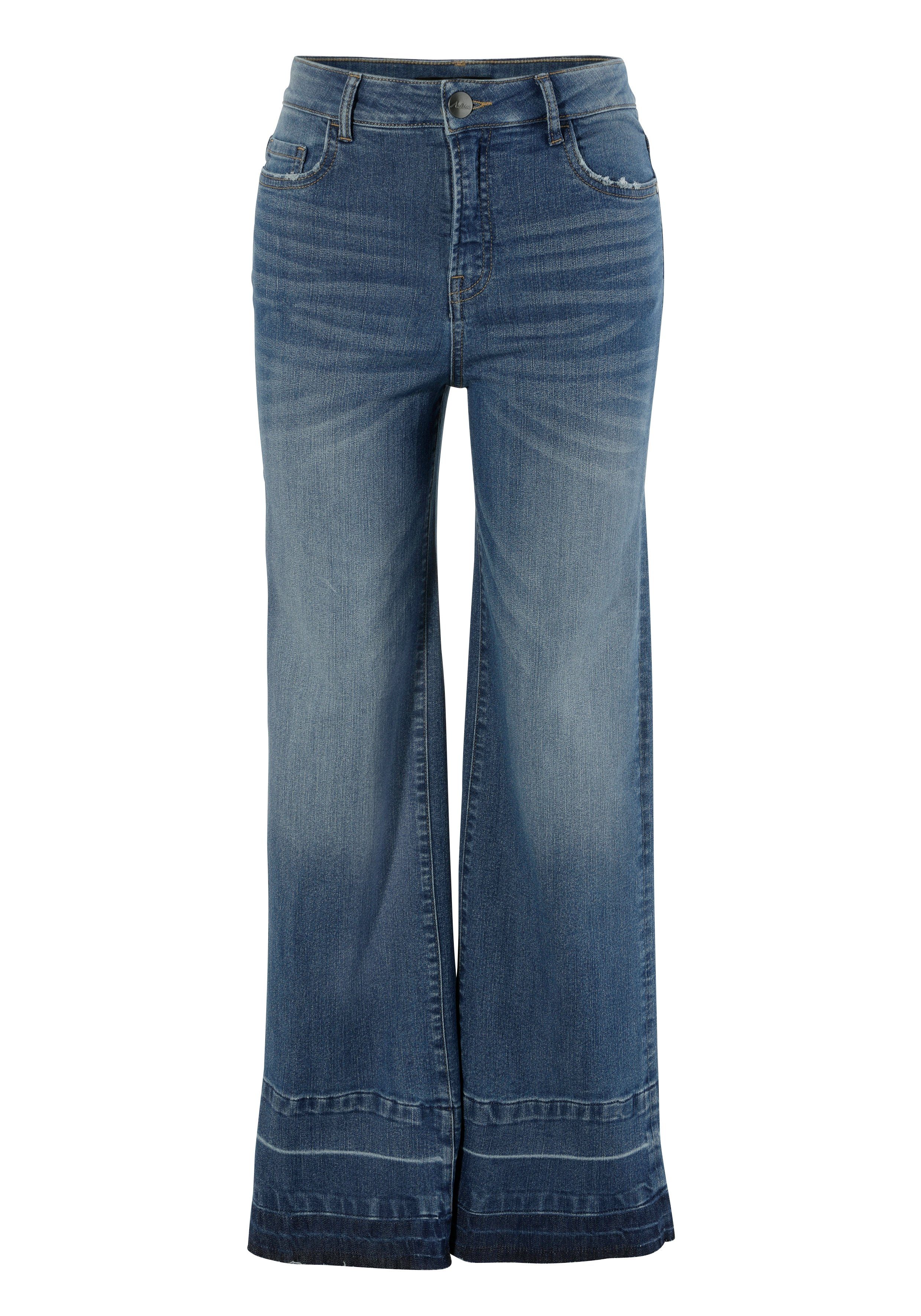 Aniston CASUAL Straight-Jeans mit trendiger Waschung am leicht ausgefranstem Saum – Bild 5 von 5