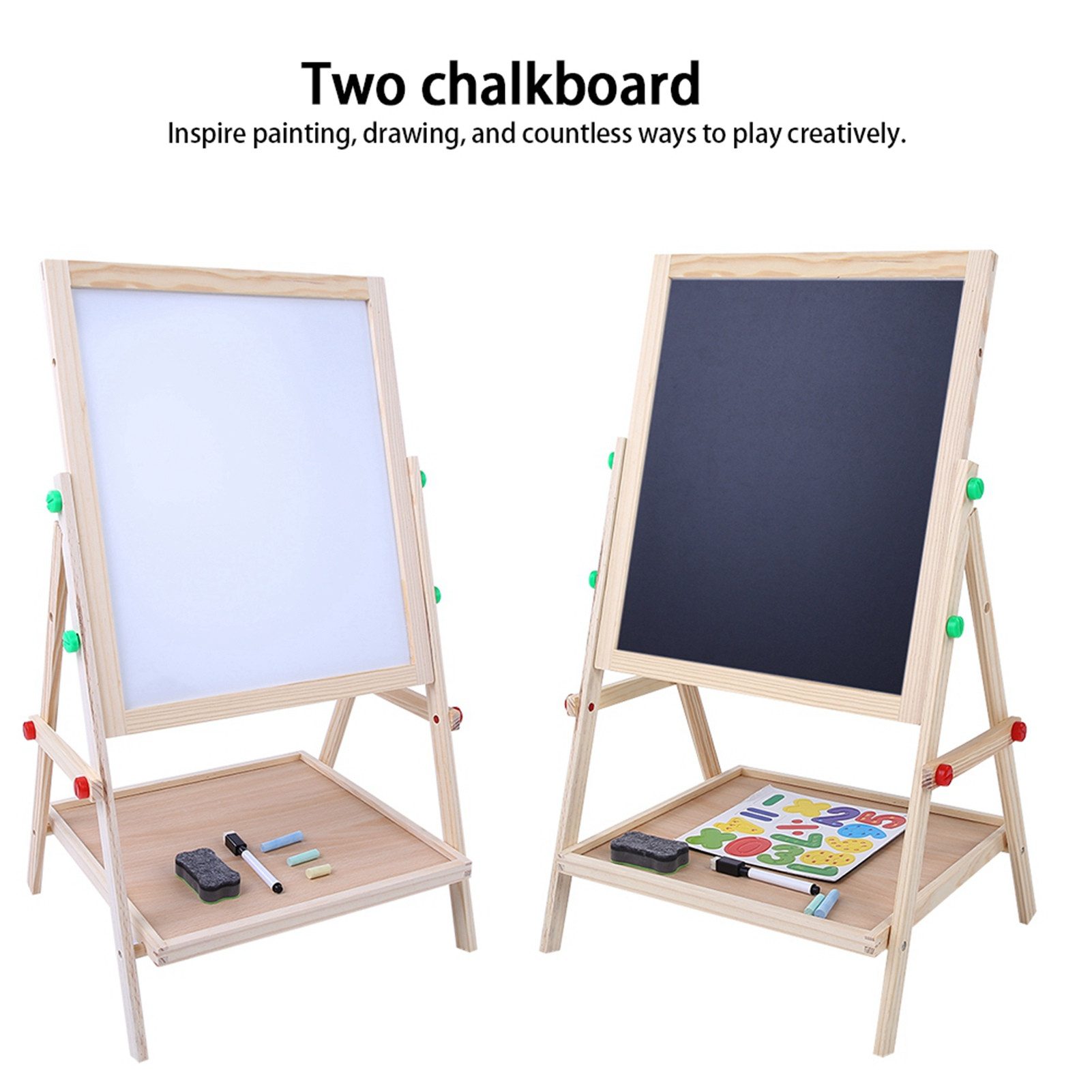 SURFOU Wandtafel 2-in-1 Kindermaltafel aus Holz, günstig online kaufen