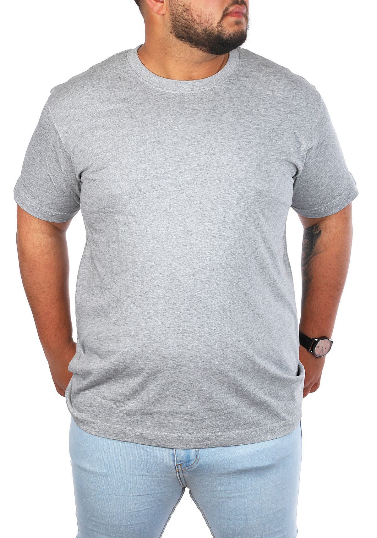 Young & Rich T-Shirt Herren Übergröße Basic big size optimierte moderne Passform Rundhalsauschnitt unifarben kurzarm regular fit