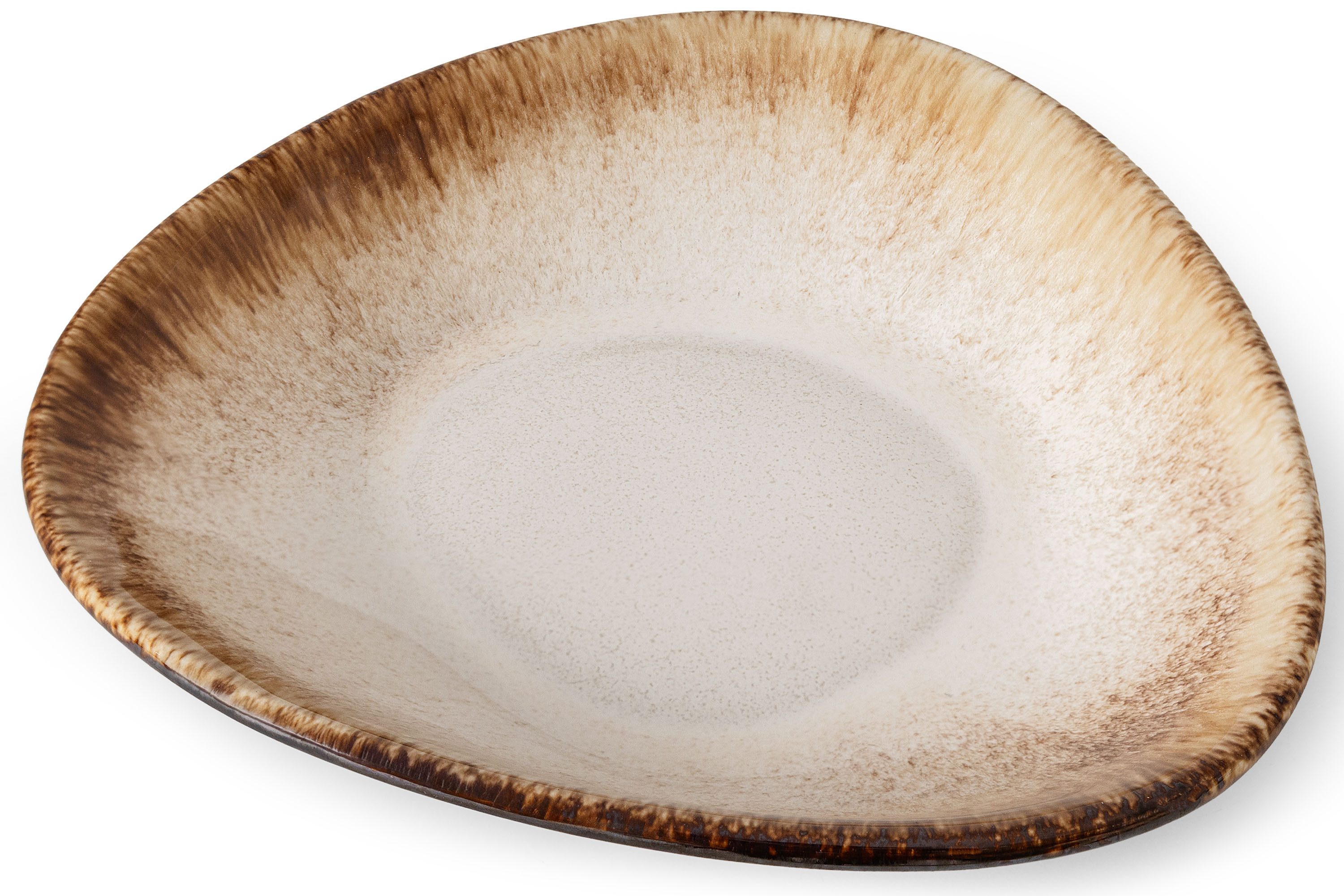 KONSIMO® Servierplatte PRIMA Servierteller, handgefertigt, Premiumqualität aus EU, Keramik, (1x tiefe Servierplatte (B) 27 cm x (H) 5,4 cm x (L) 25,7 cm), luxuriöse Qualitätskeramik, spülmaschinengeeignet, mikrowellengeeignet